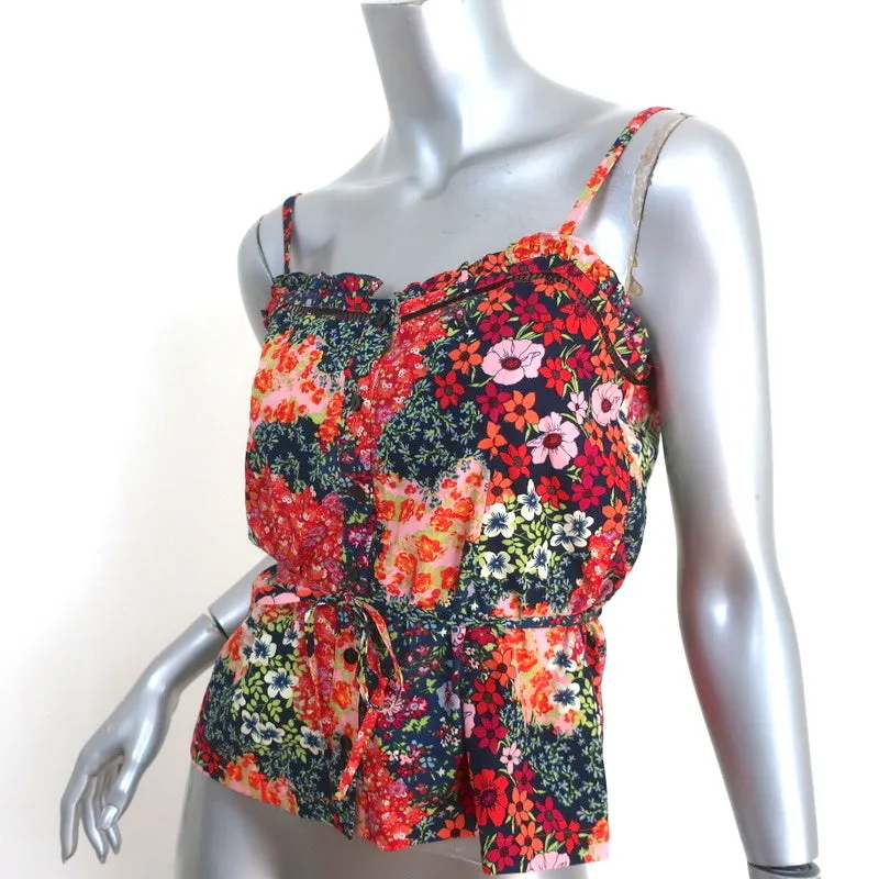 Ba&sh Débardeur à Boutons Sego Imprimé Fleuri en Coton Taille 0