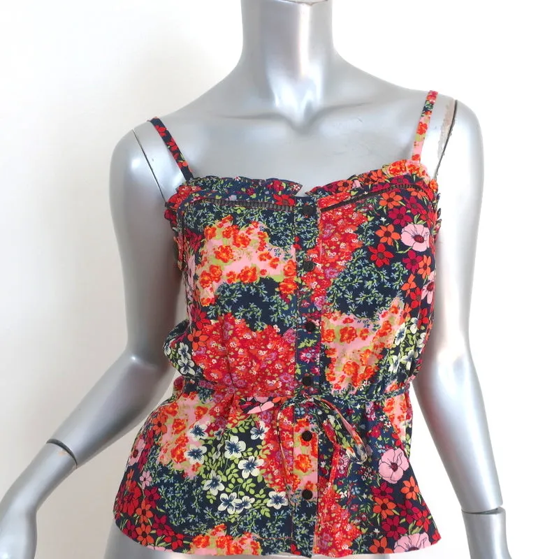 Ba&sh Débardeur à Boutons Sego Imprimé Fleuri en Coton Taille 0