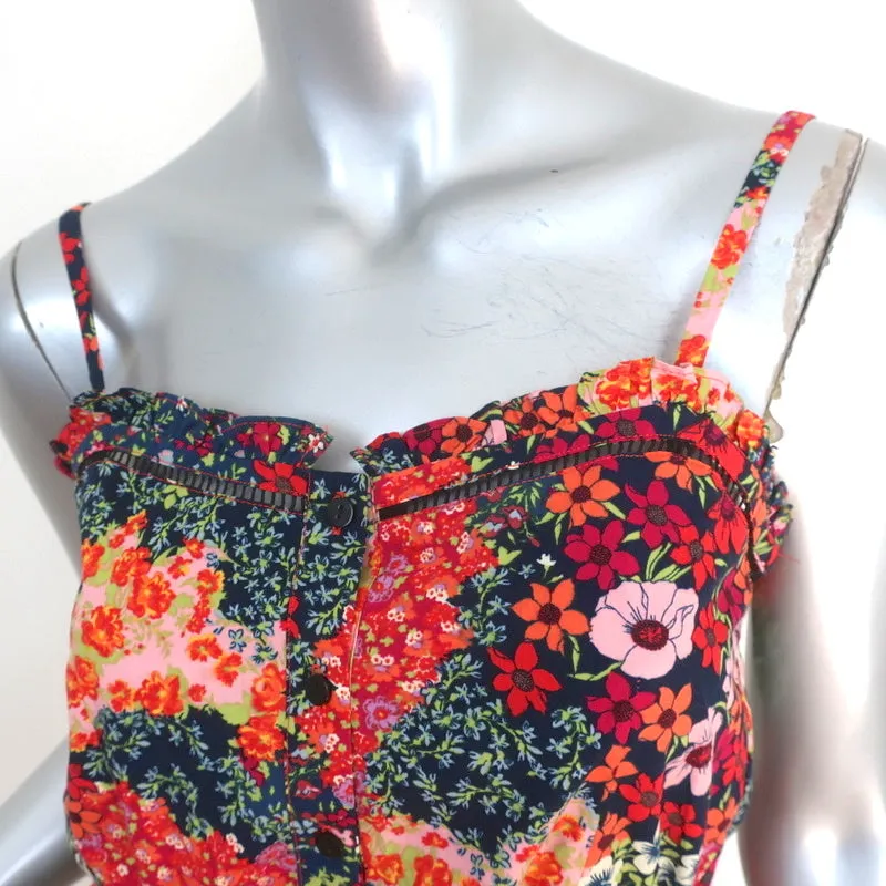 Ba&sh Débardeur à Boutons Sego Imprimé Fleuri en Coton Taille 0
