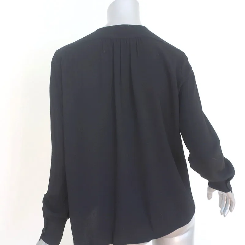 Haut à manches longues Ba&sh Andy en crêpe noir Taille 0 Blouse à col en V