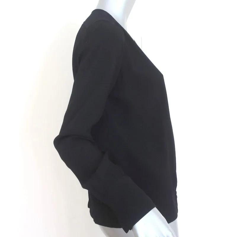 Haut à manches longues Ba&sh Andy en crêpe noir Taille 0 Blouse à col en V