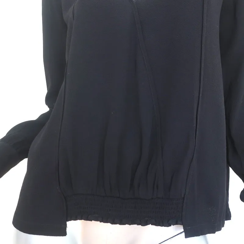 Haut à manches longues Ba&sh Andy en crêpe noir Taille 0 Blouse à col en V