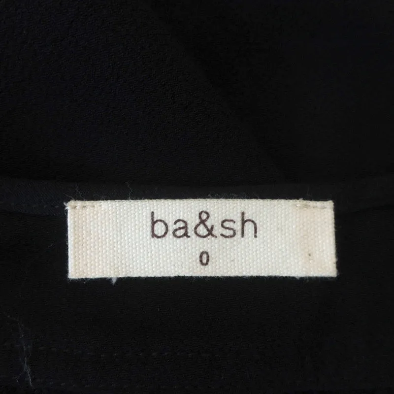 Haut à manches longues Ba&sh Andy en crêpe noir Taille 0 Blouse à col en V