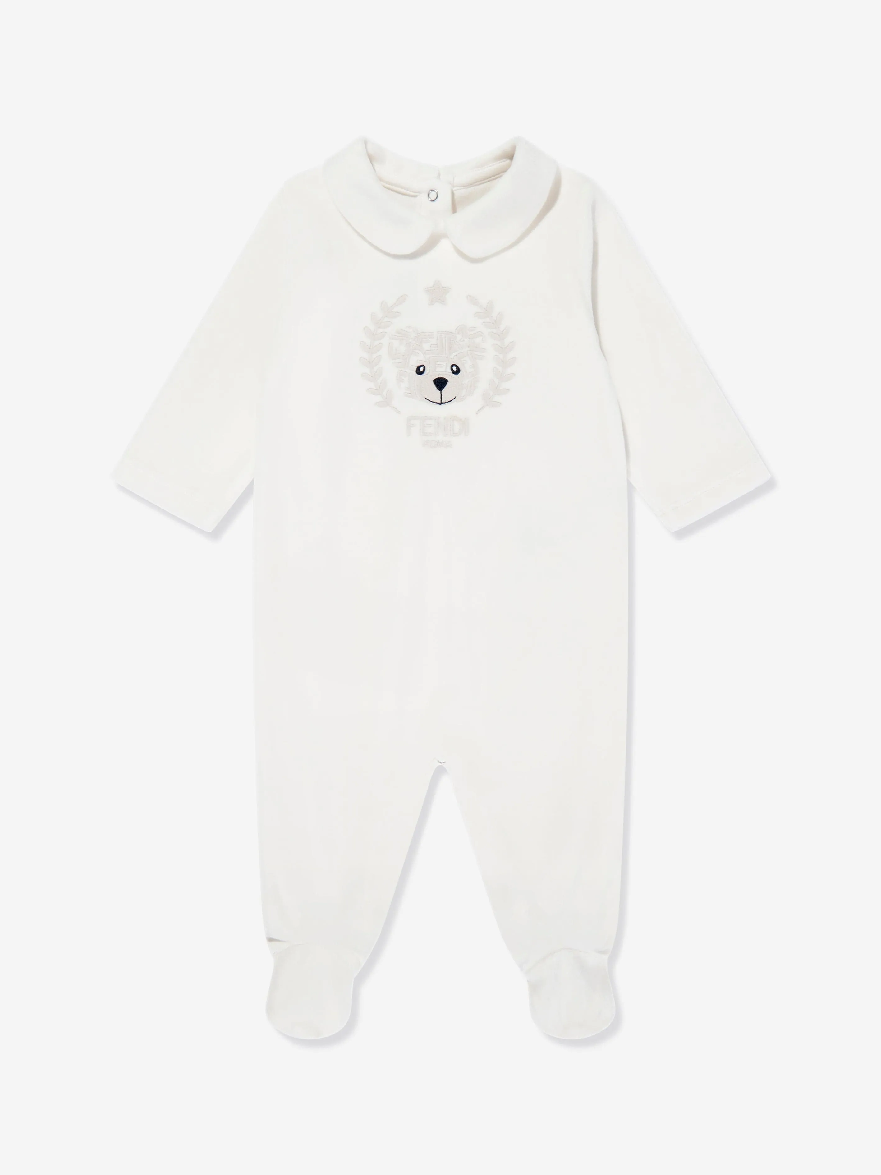 Ensemble Babygrow en Chenille Ourson en Blanc