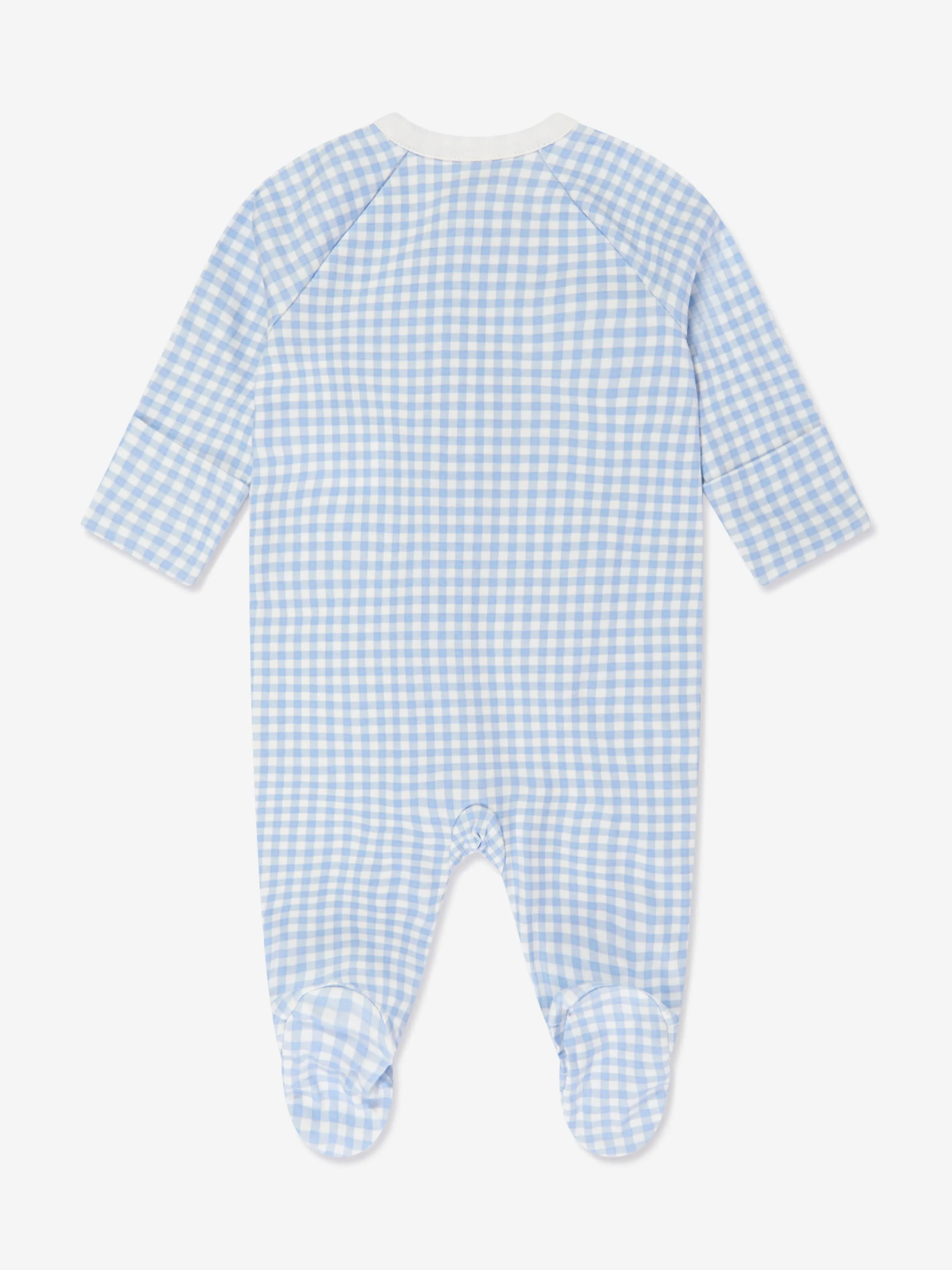 Ensemble de grenouillère en vichy bleu pour bébé garçon