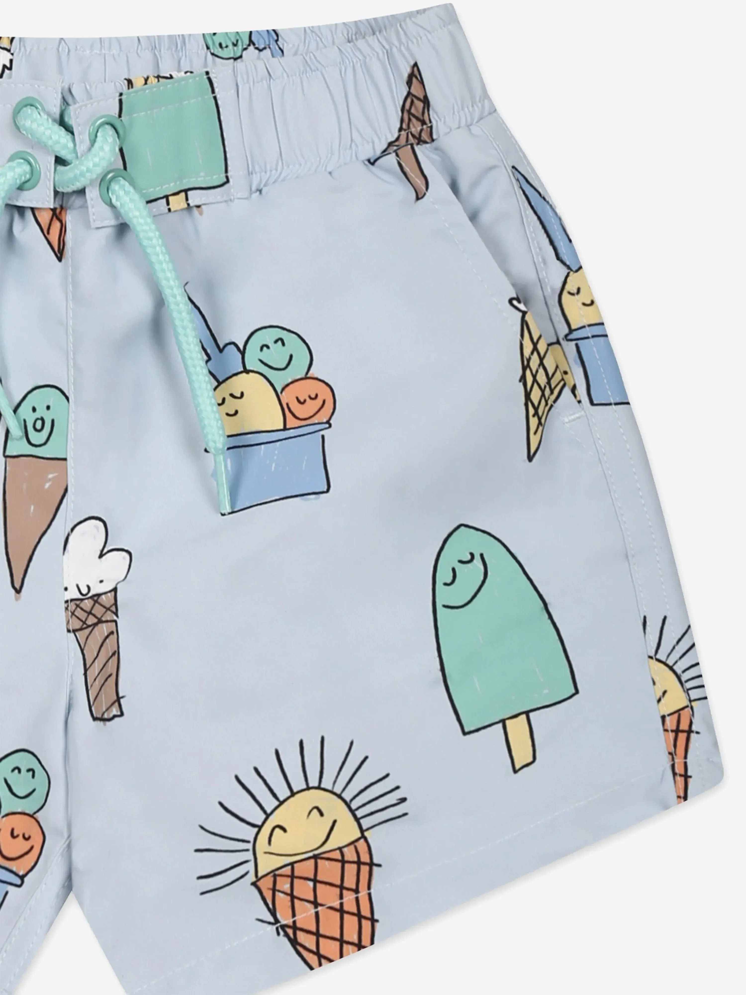 Short de bain pour bébé garçon à la crème glacée en bleu