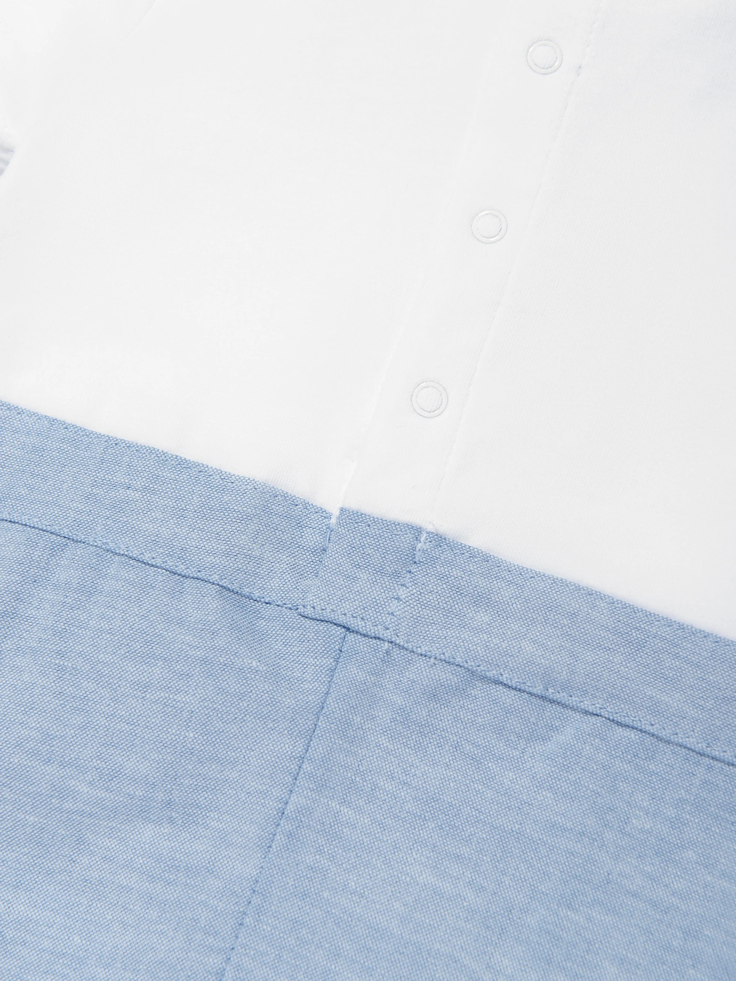 Combinaison Jersey et Oxford pour Bébé Garçon en Blanc
