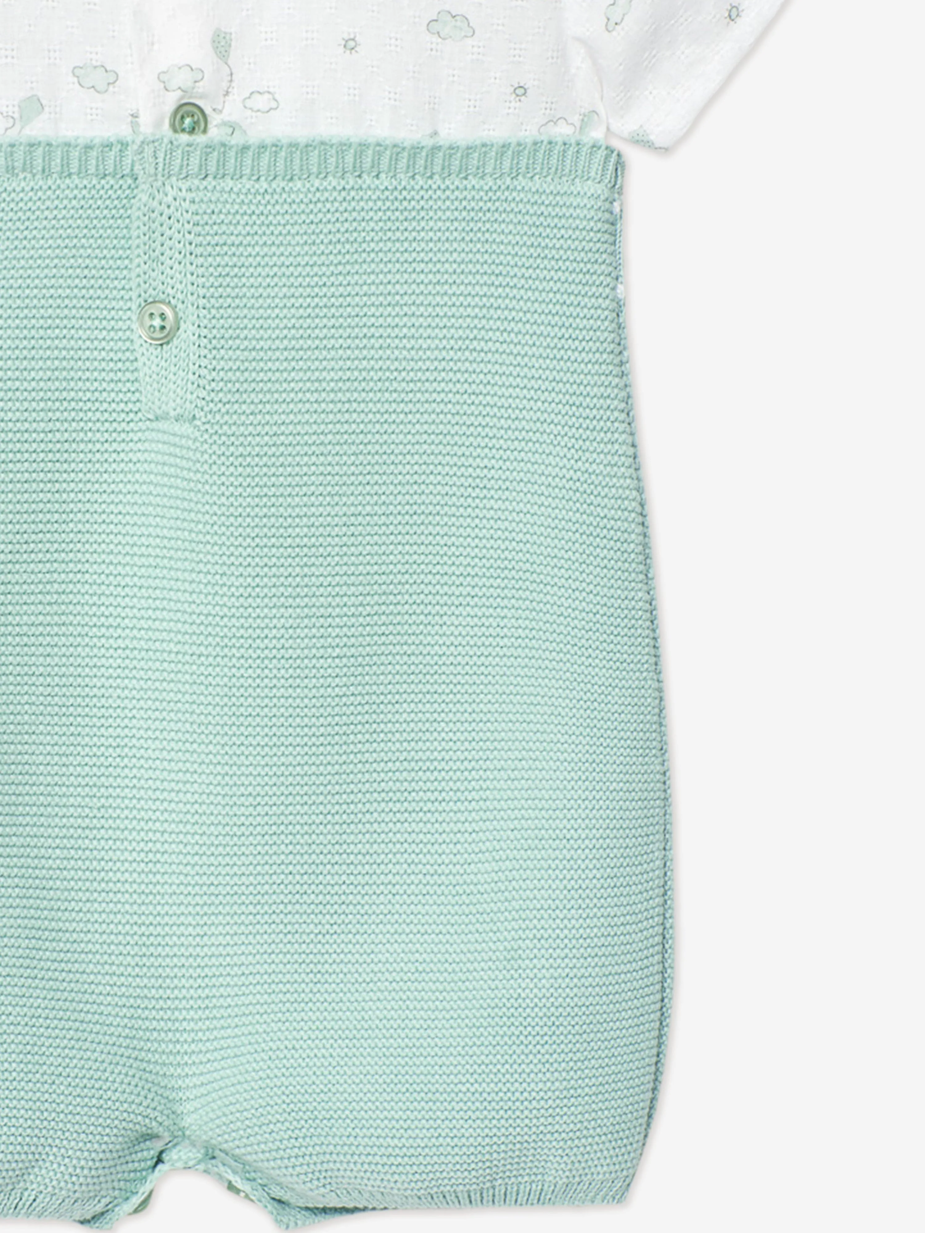 Grenouillère tricotée pour bébé garçon en vert