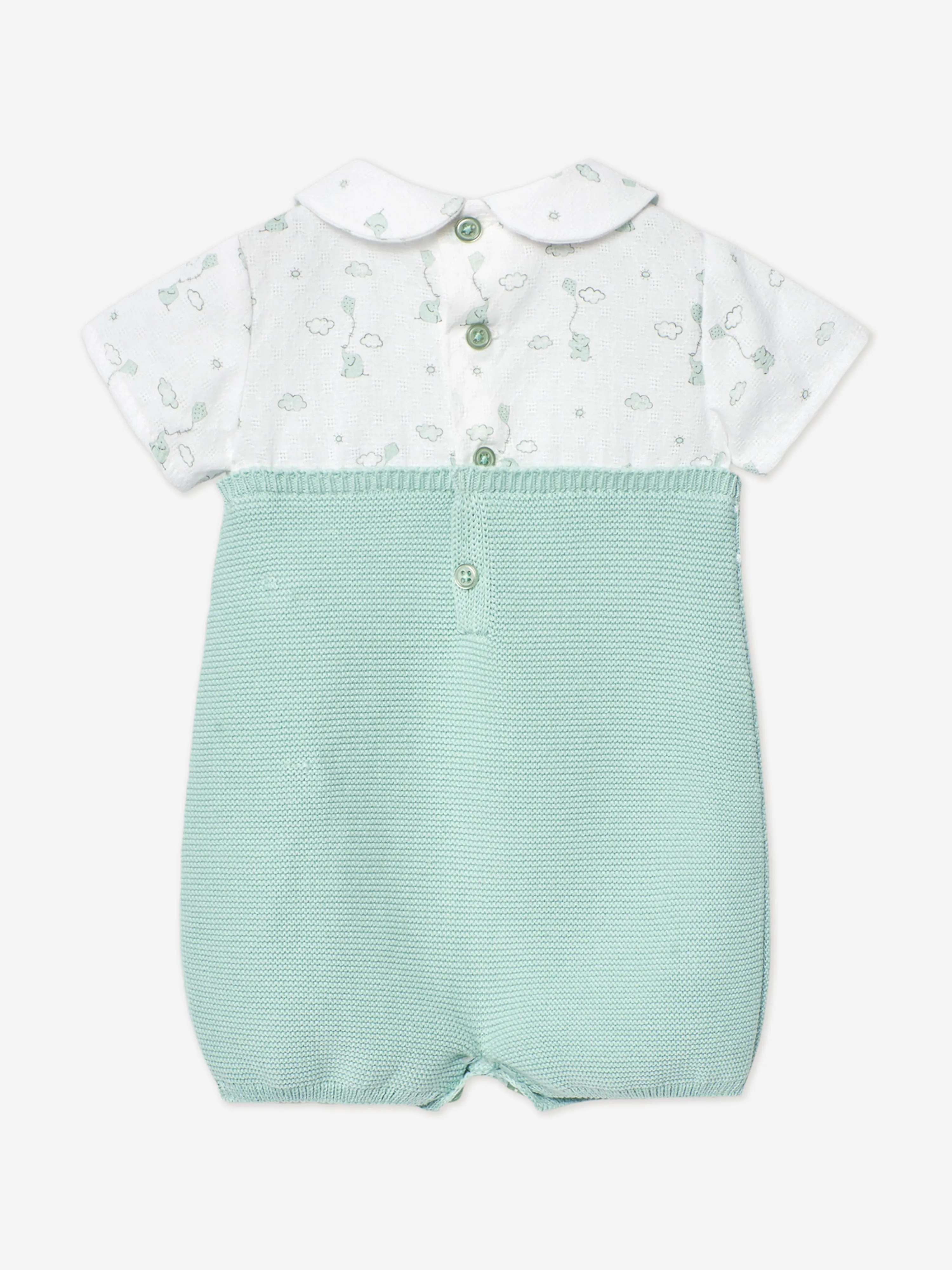 Grenouillère tricotée pour bébé garçon en vert