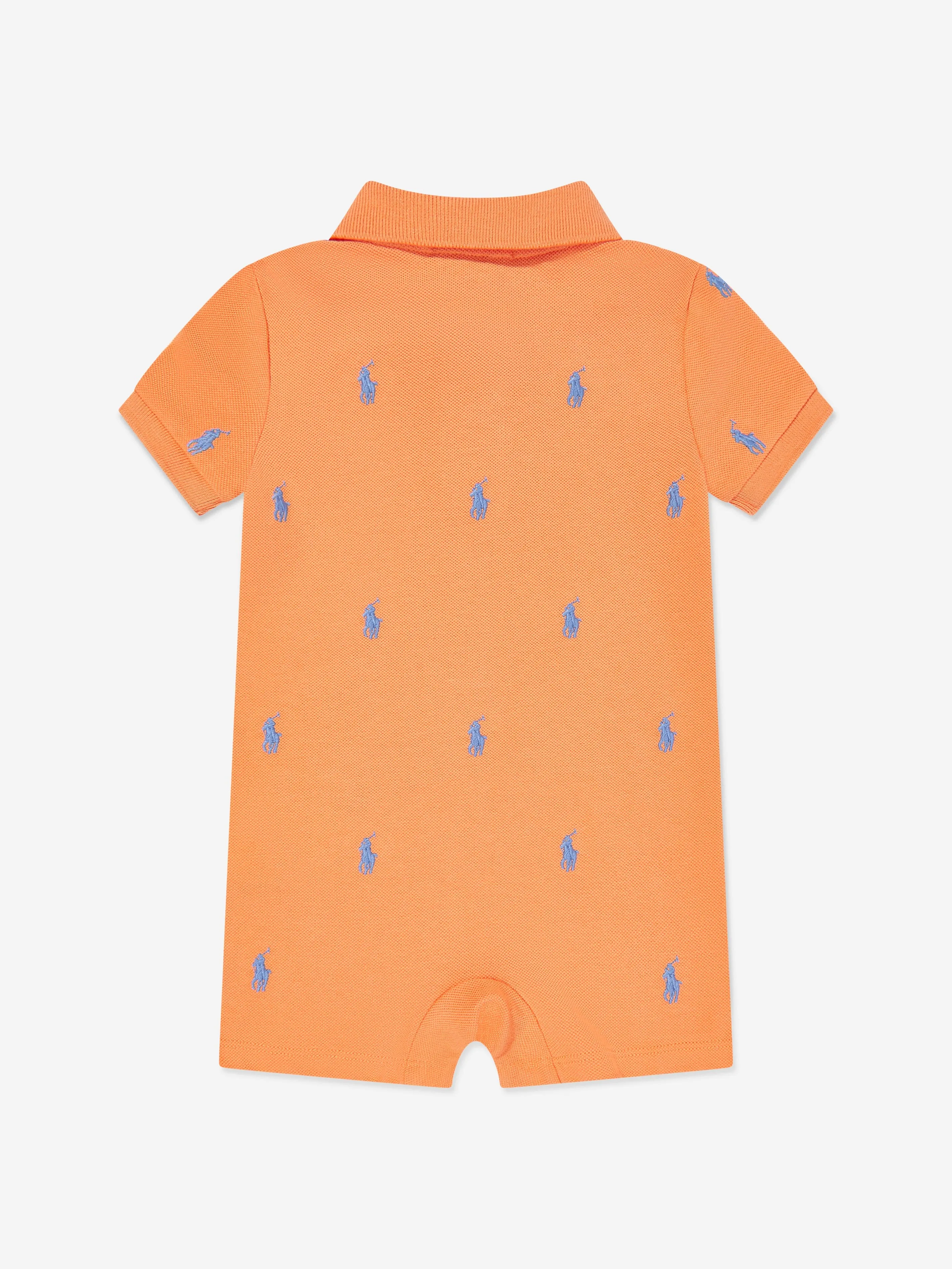 Barboteuse à logo pour bébé garçon en orange