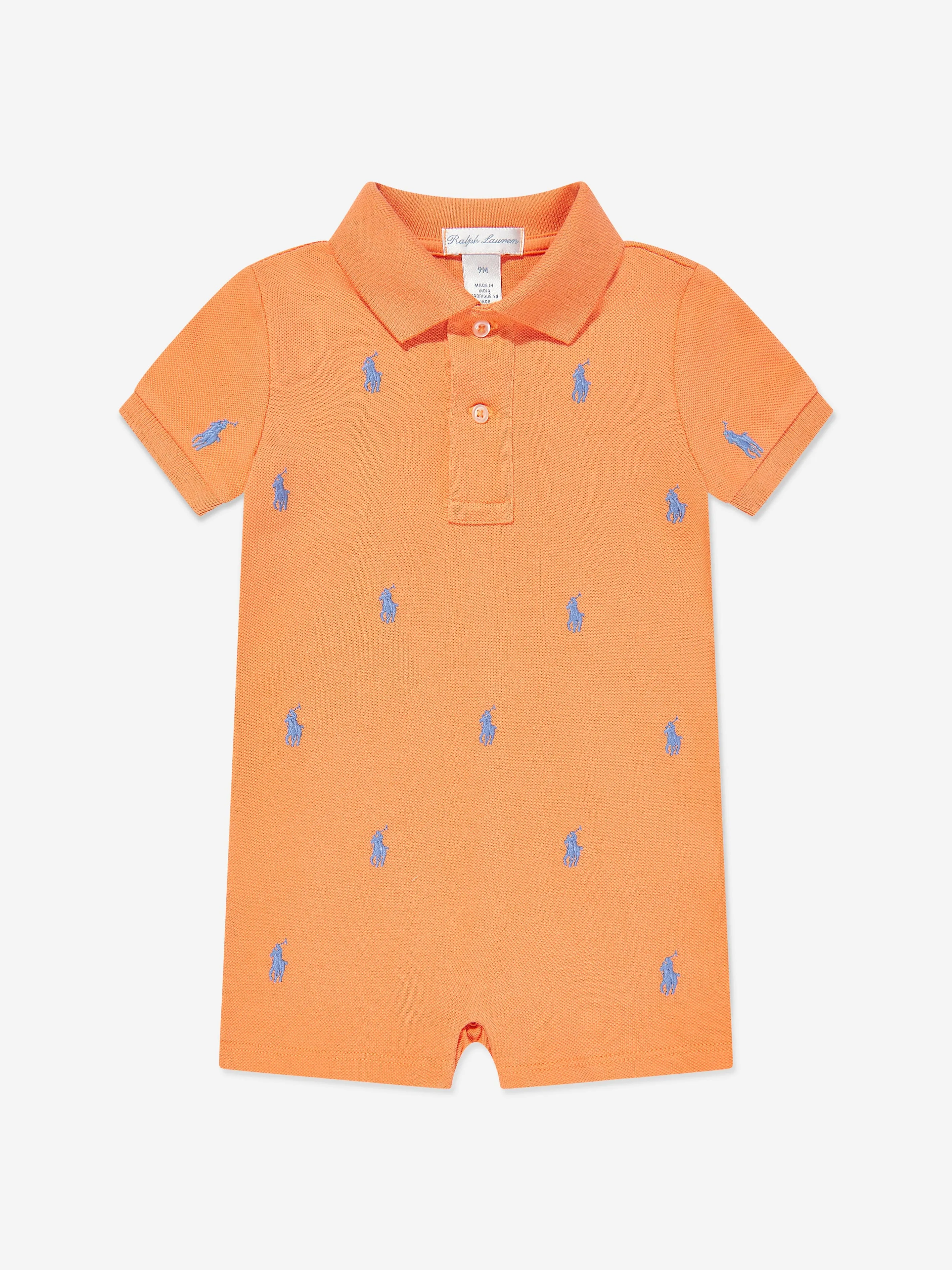 Barboteuse à logo pour bébé garçon en orange