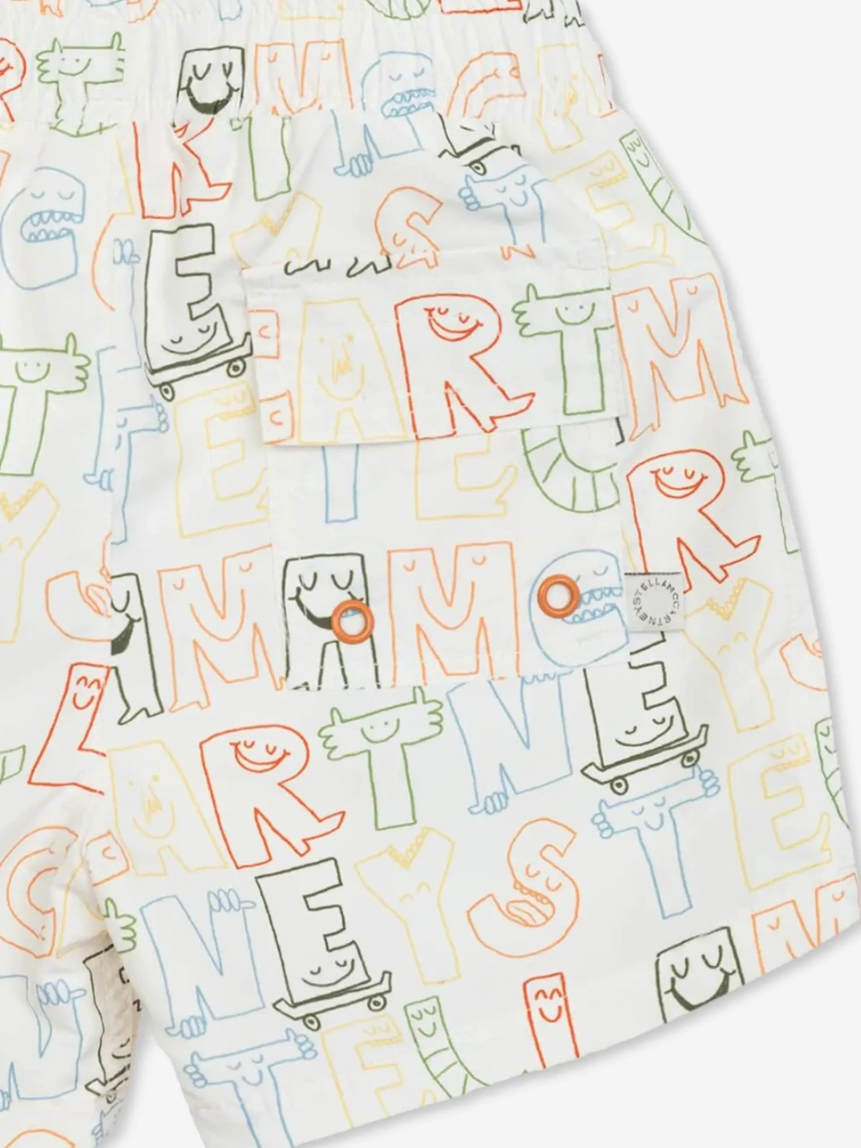 Short de bain pour garçons avec logo en ivoire