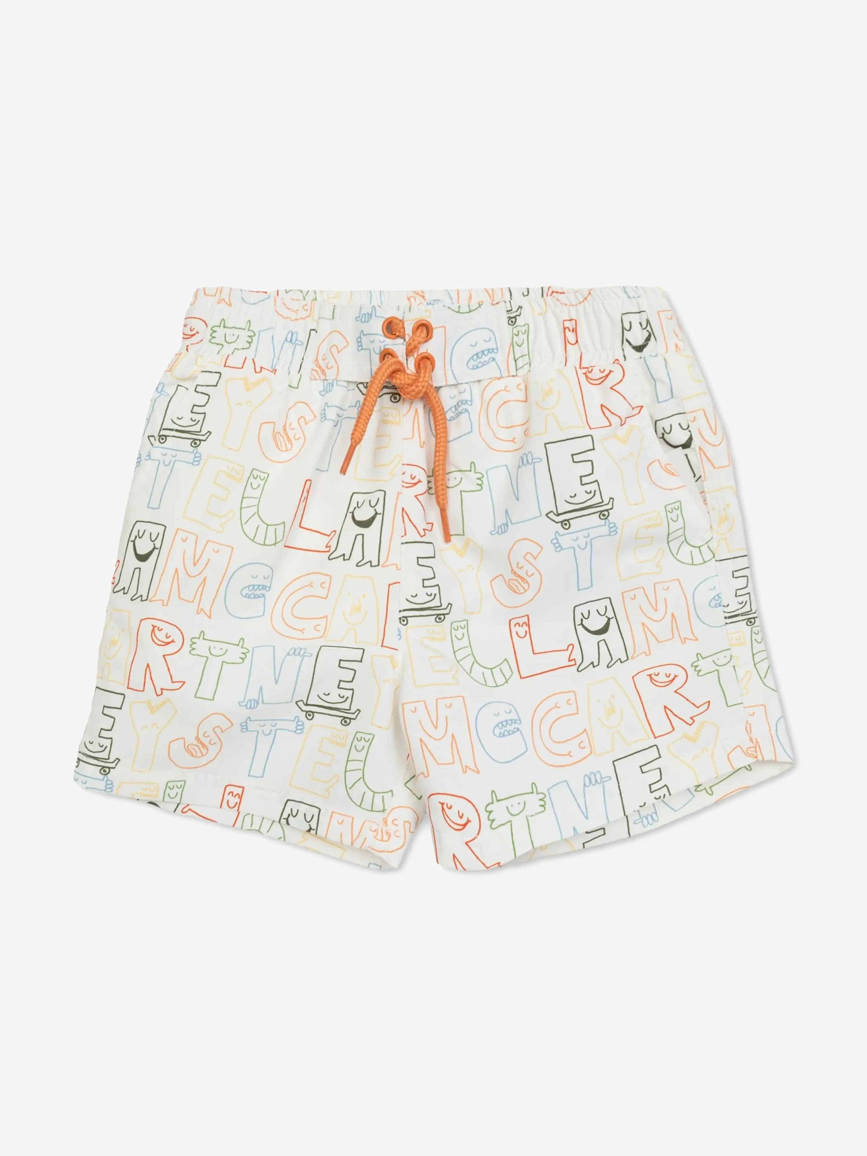 Short de bain pour garçons avec logo en ivoire