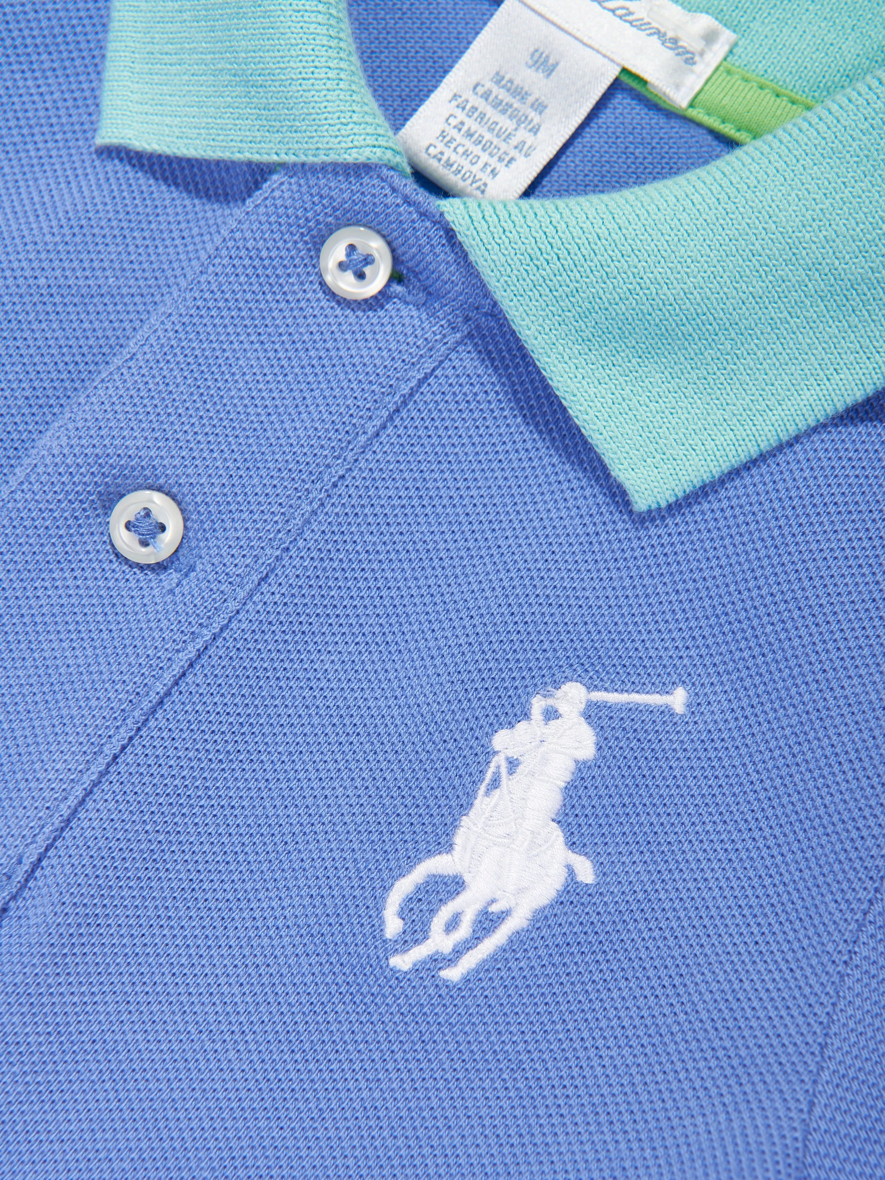 Barboteuse Polo pour Garçonnet en Bleu