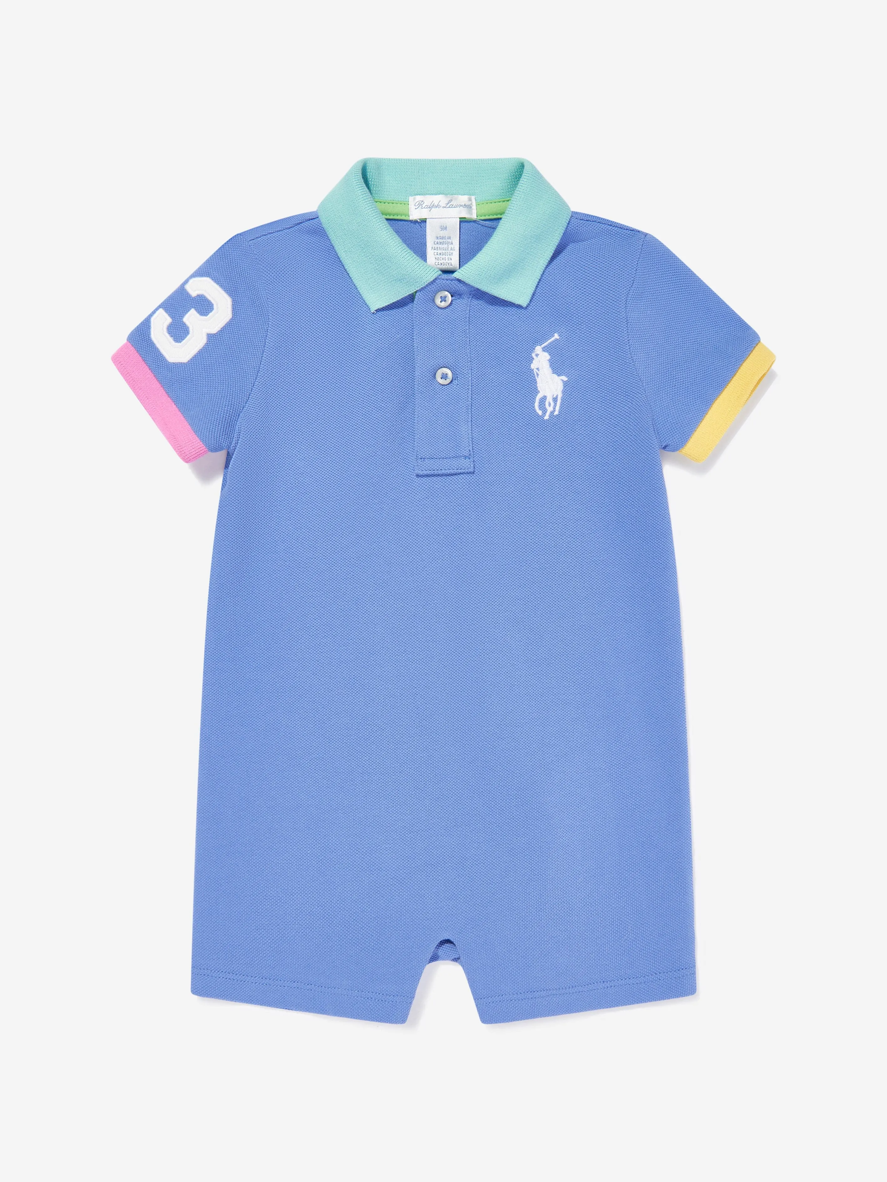 Barboteuse Polo pour Garçonnet en Bleu