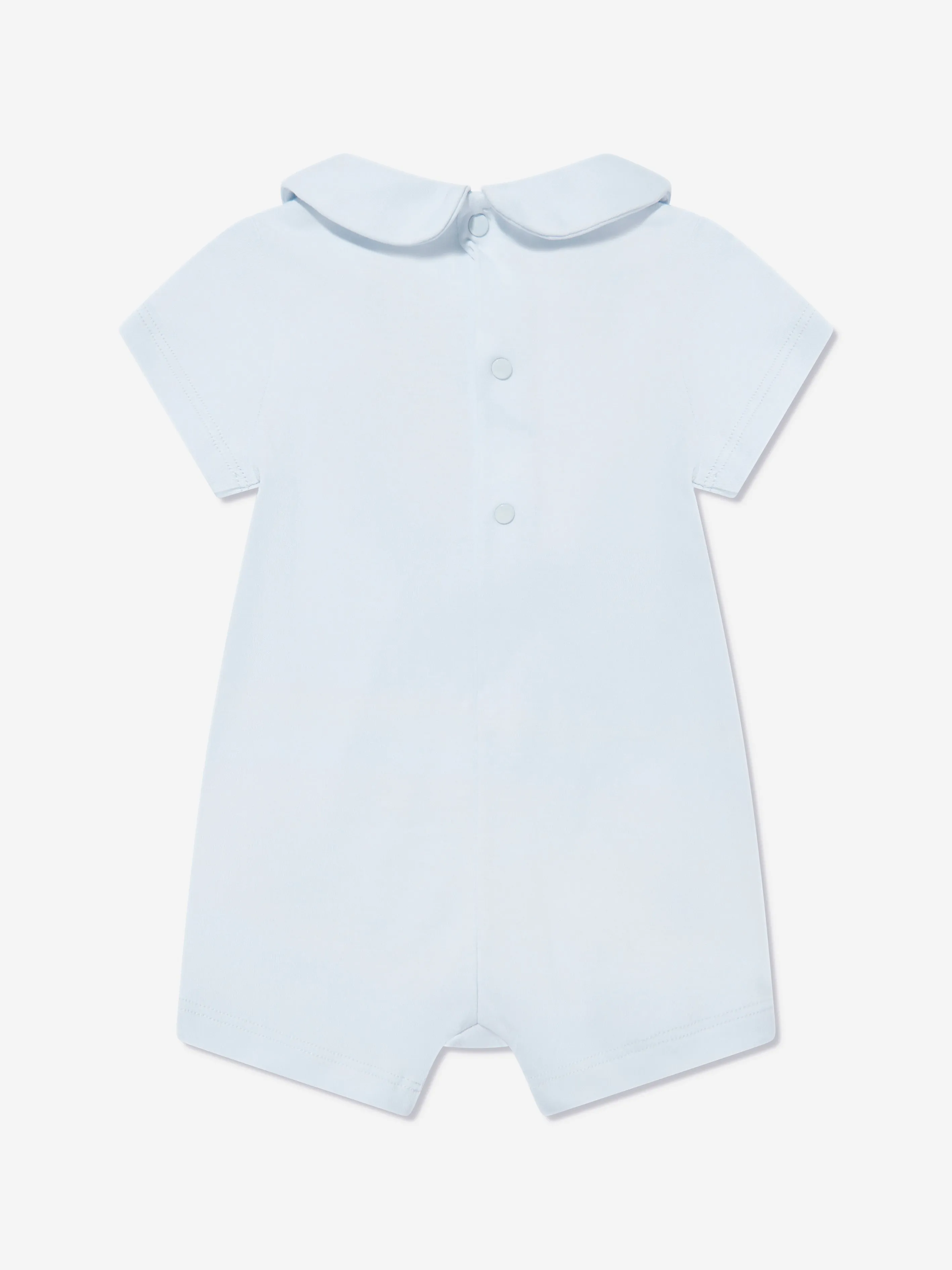 Barboteuse à smocks pour bébé garçon en bleu