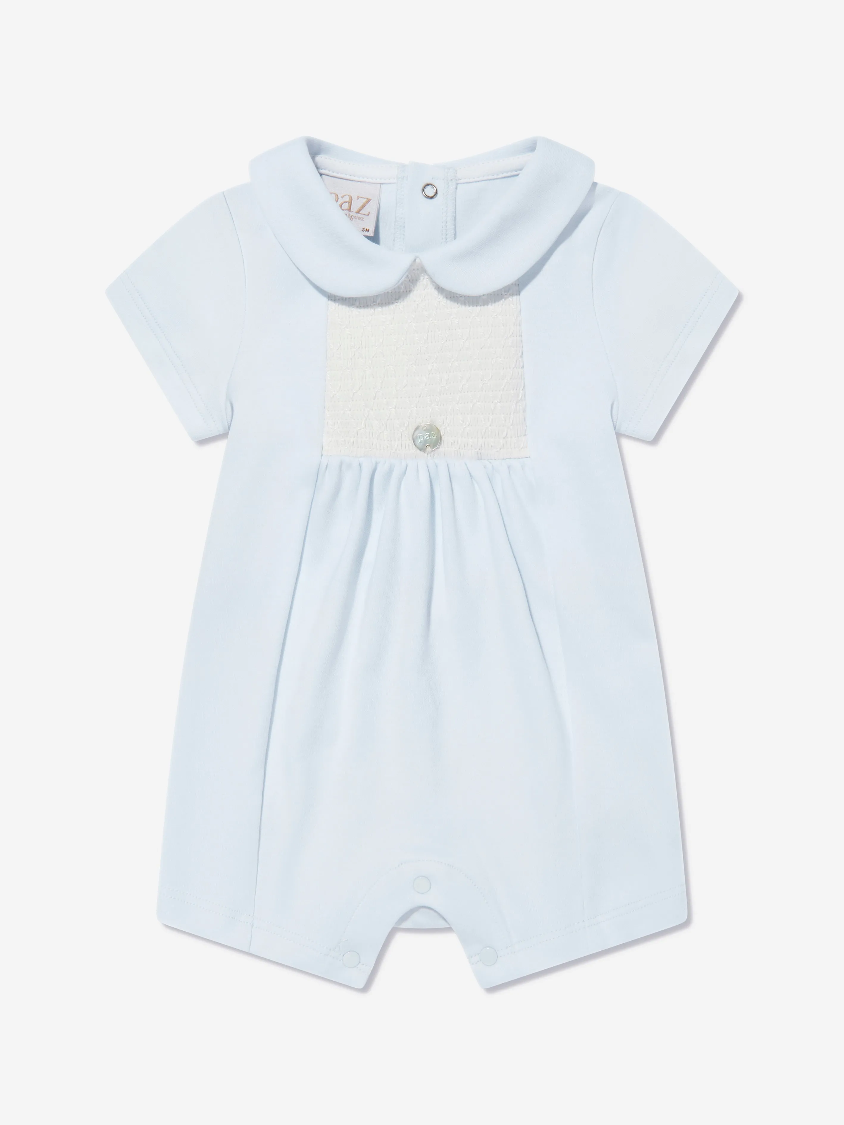 Barboteuse à smocks pour bébé garçon en bleu