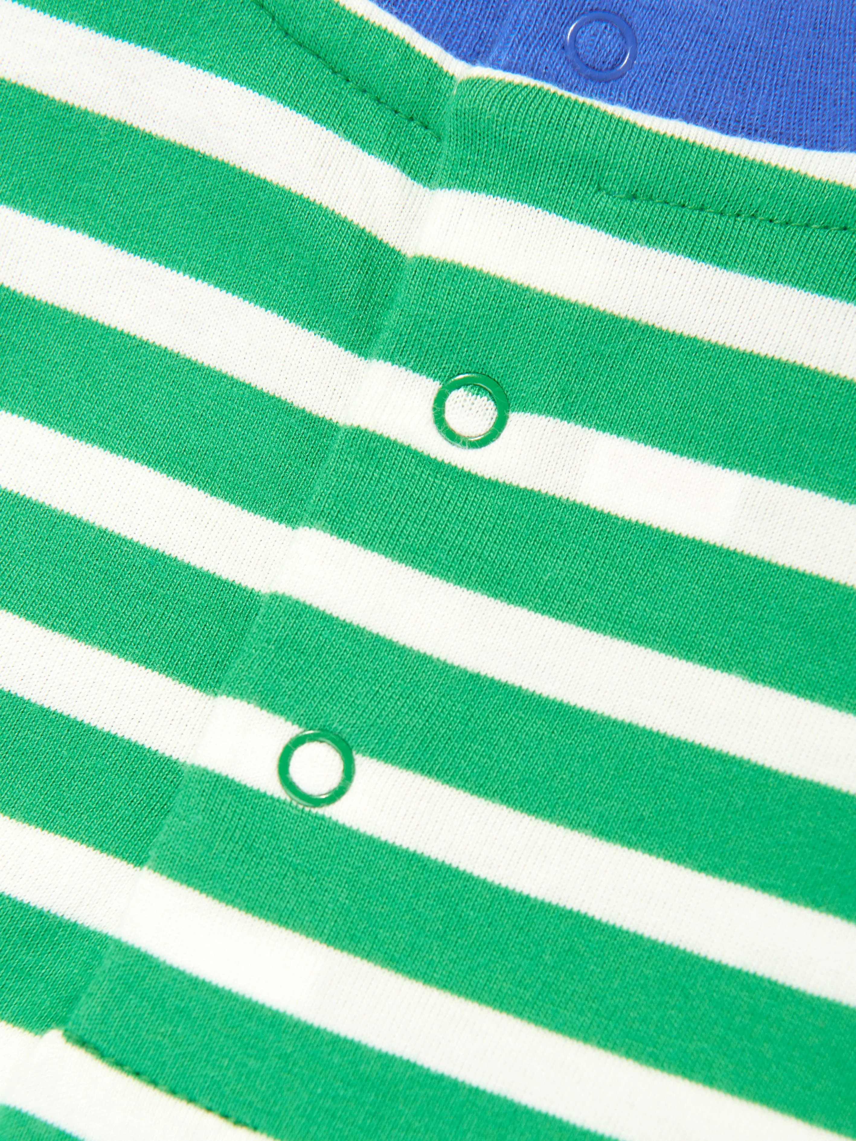 Grenouillère rayée avec logo pour bébé garçon en vert