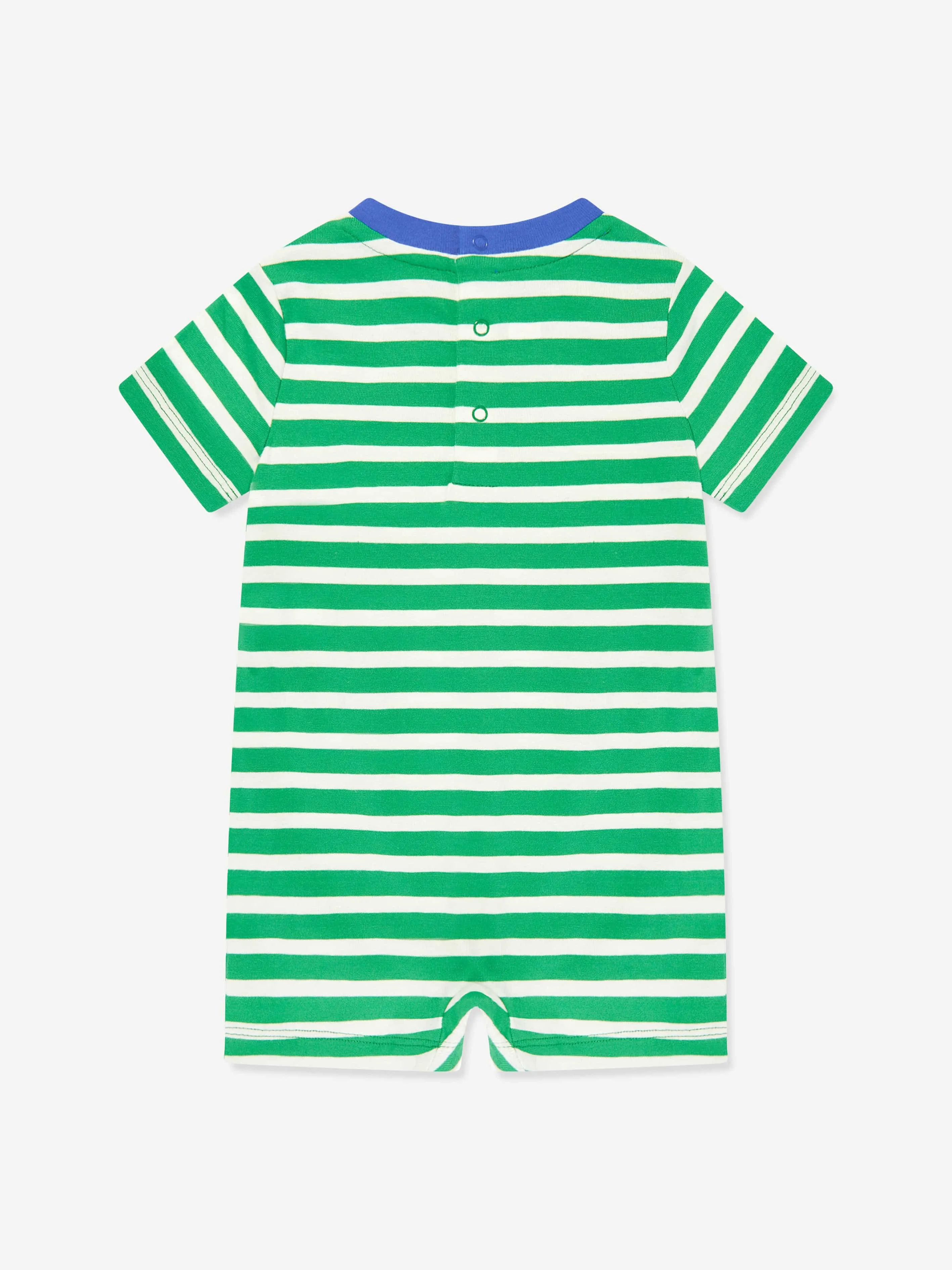 Grenouillère rayée avec logo pour bébé garçon en vert