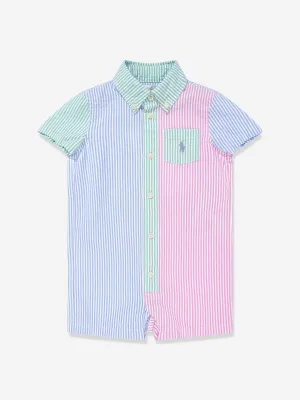 Baby Boys Striped Romper in Blue