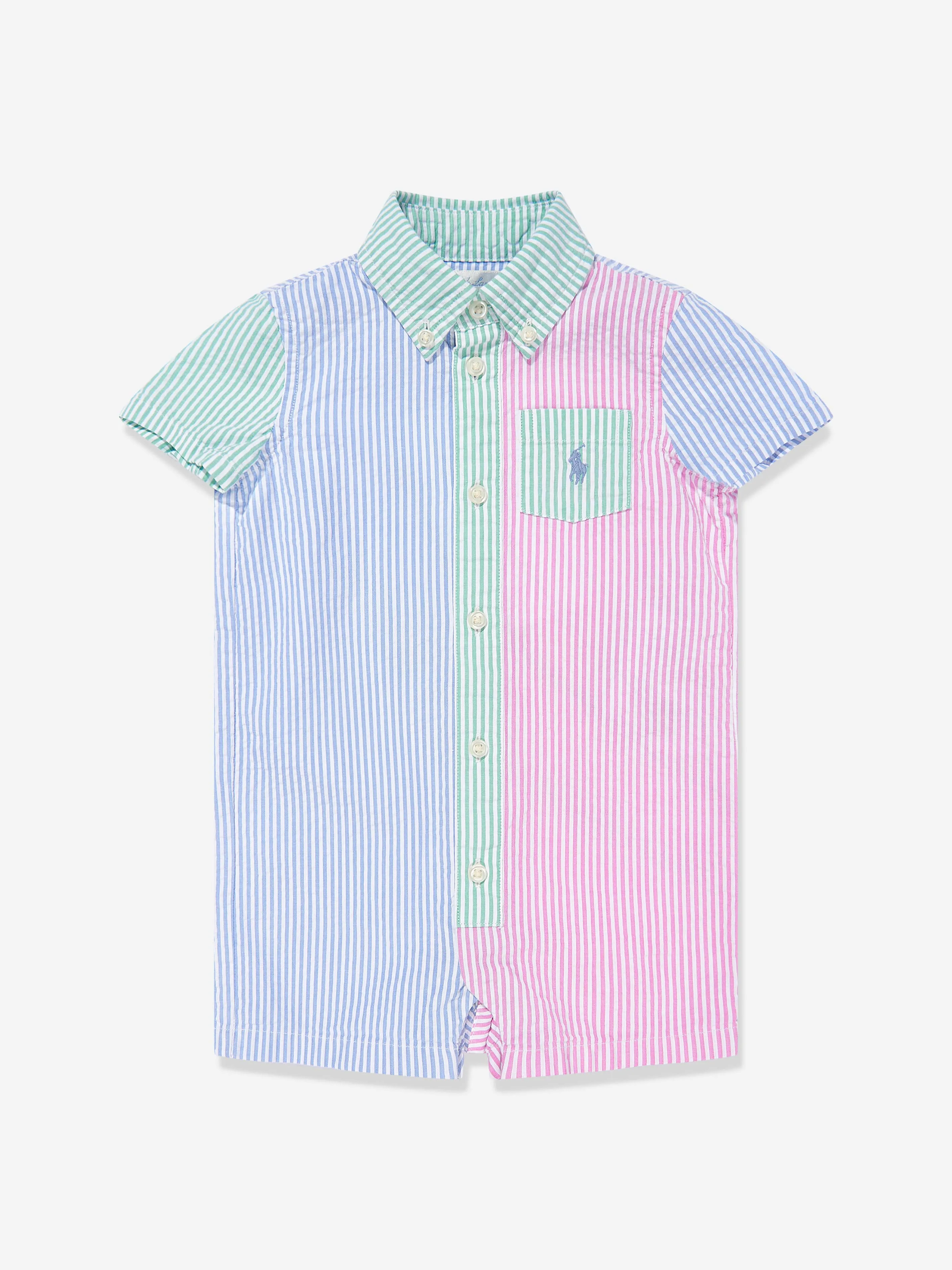 Grenouillère Rayée pour Garçons en Bleu
