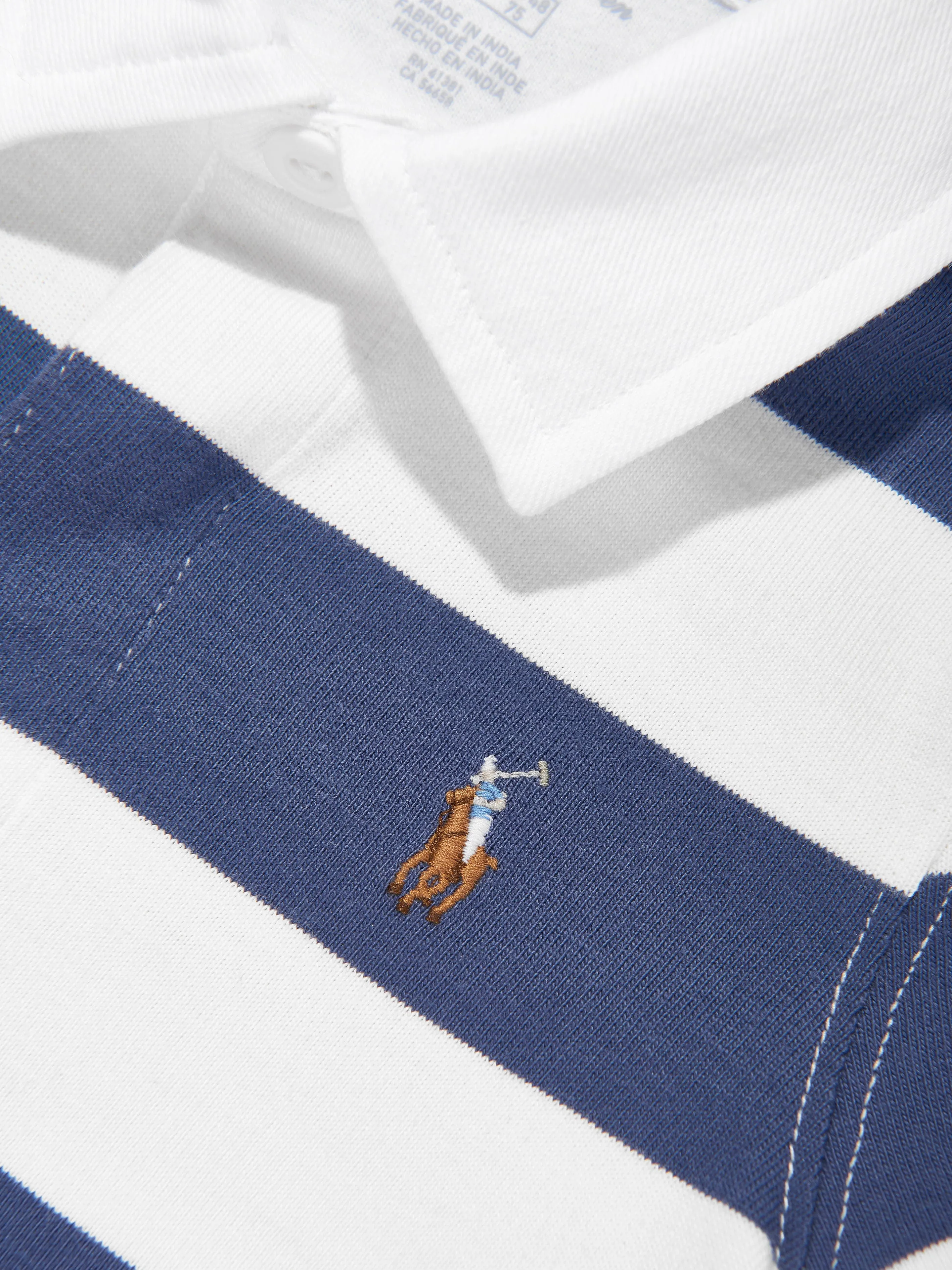Grenouillère Rugby Rayée pour Bébé Garçon en Bleu Marine