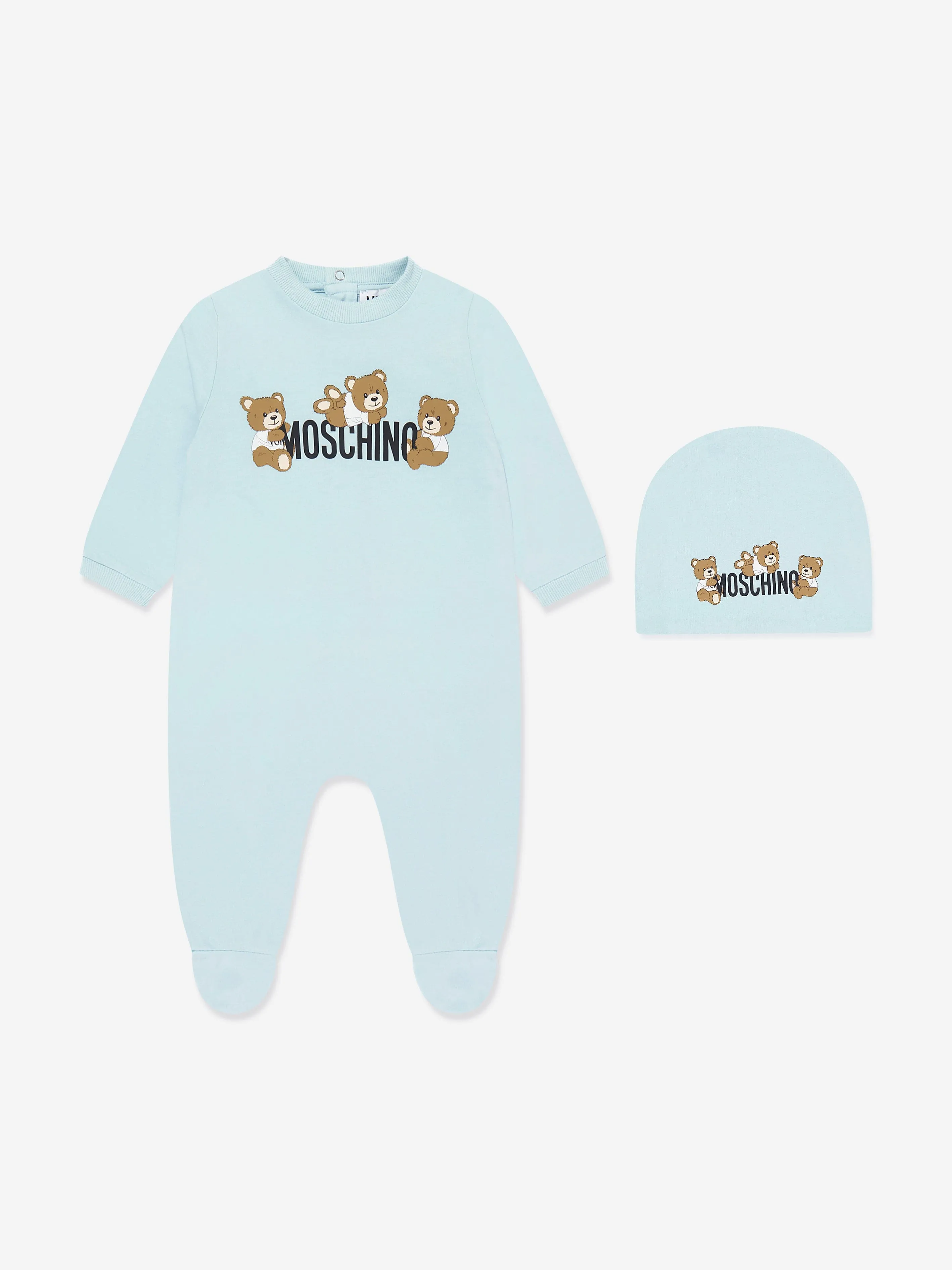 Ensemble de grenouillère bleue avec logo ours en peluche pour bébé garçon