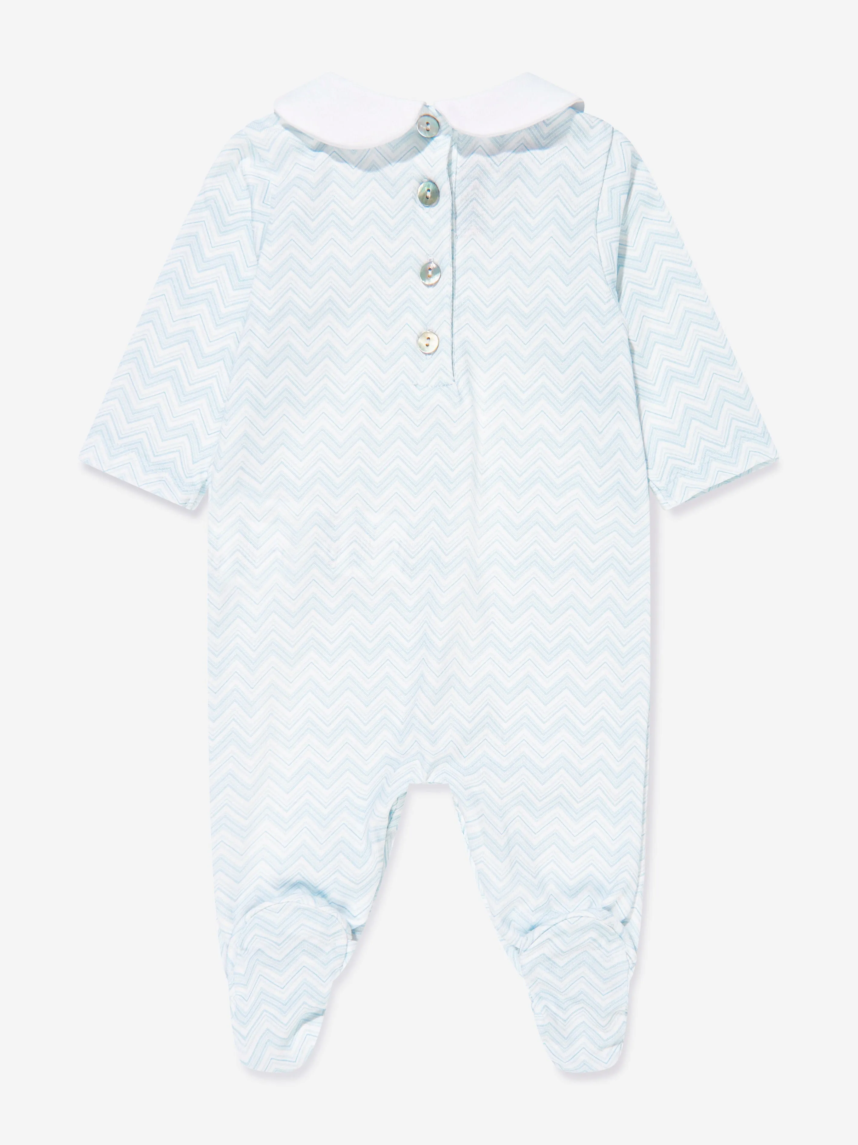 Ensemble de grenouillère zigzag pour bébé garçon en bleu