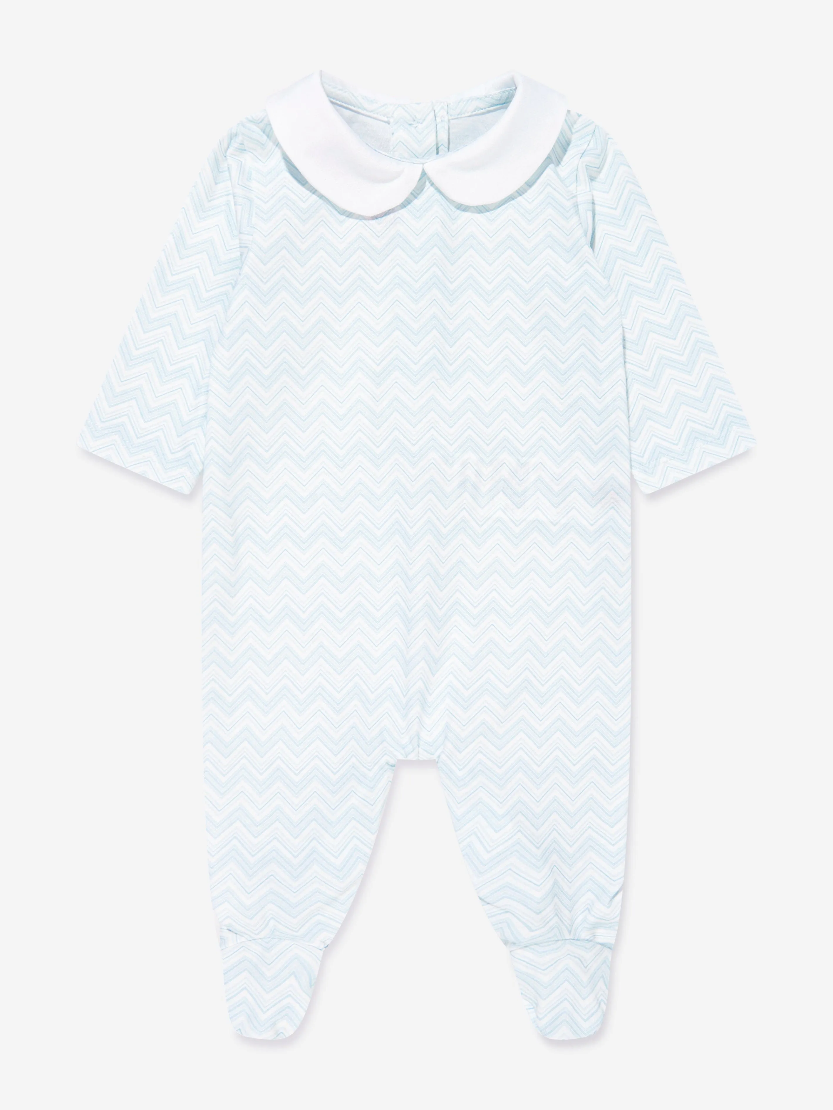 Ensemble de grenouillère zigzag pour bébé garçon en bleu