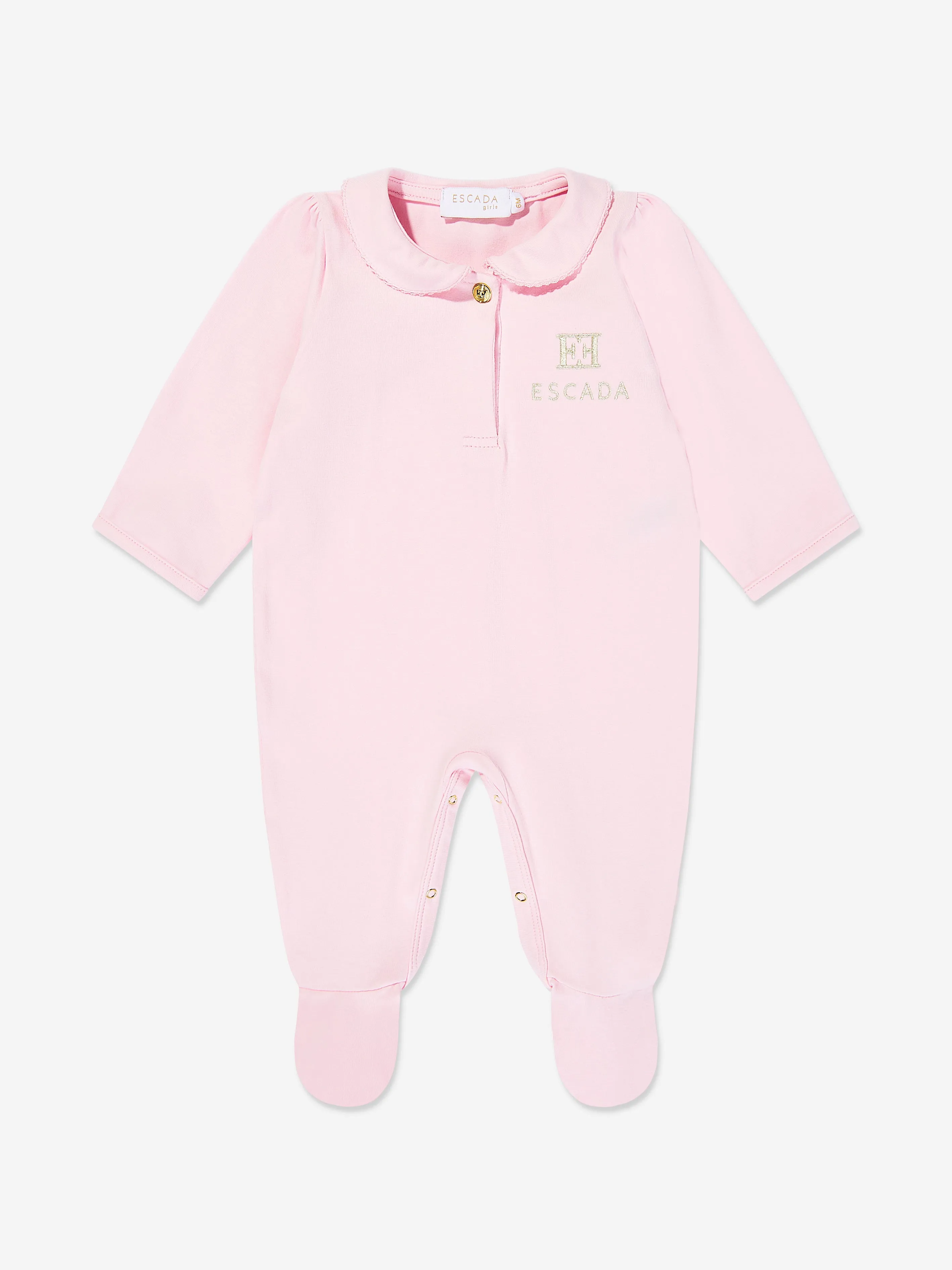 Grenouillère Brodée pour Fillettes en Rose