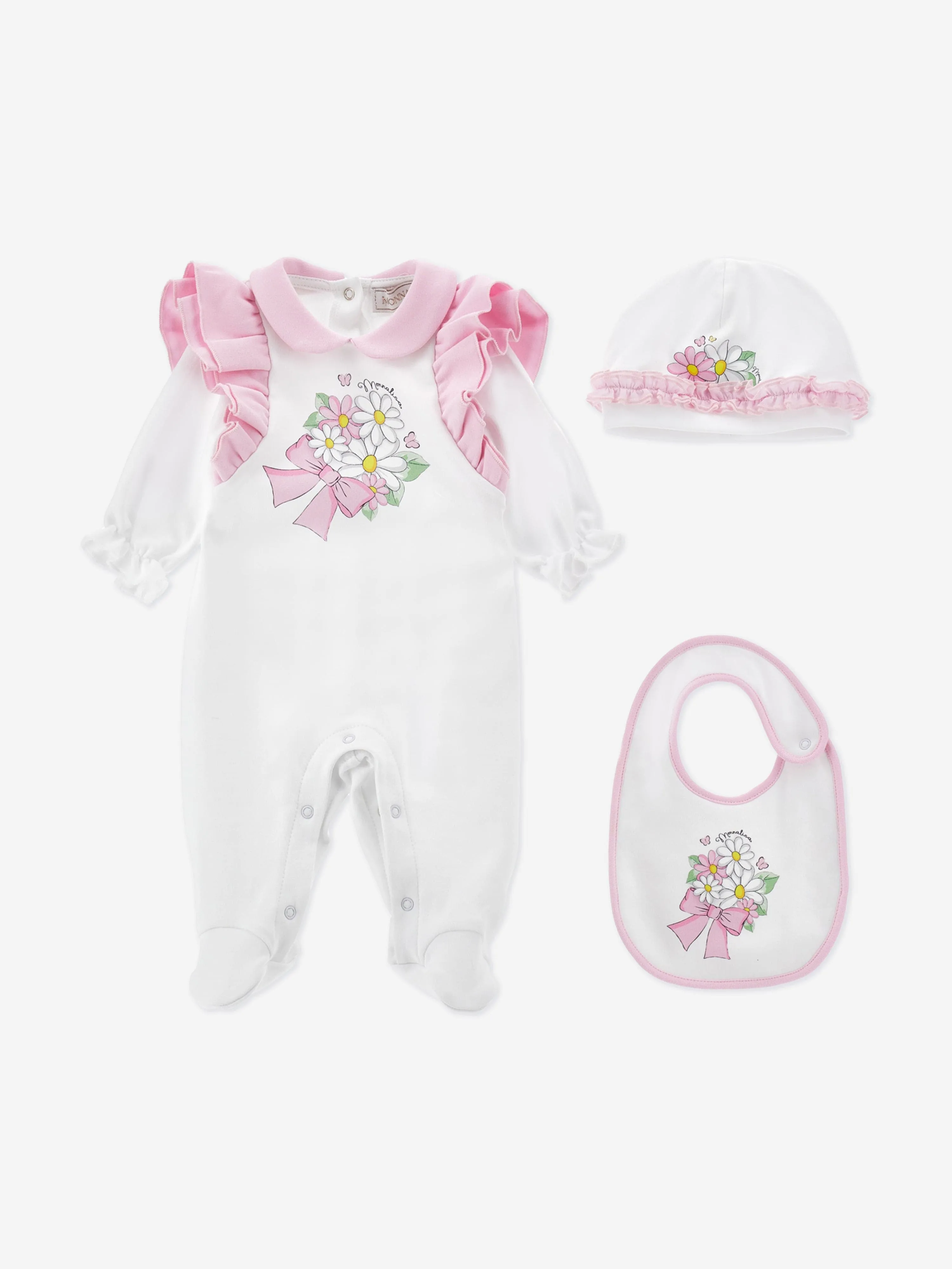 Ensemble de grenouillère florale pour bébé fille en blanc