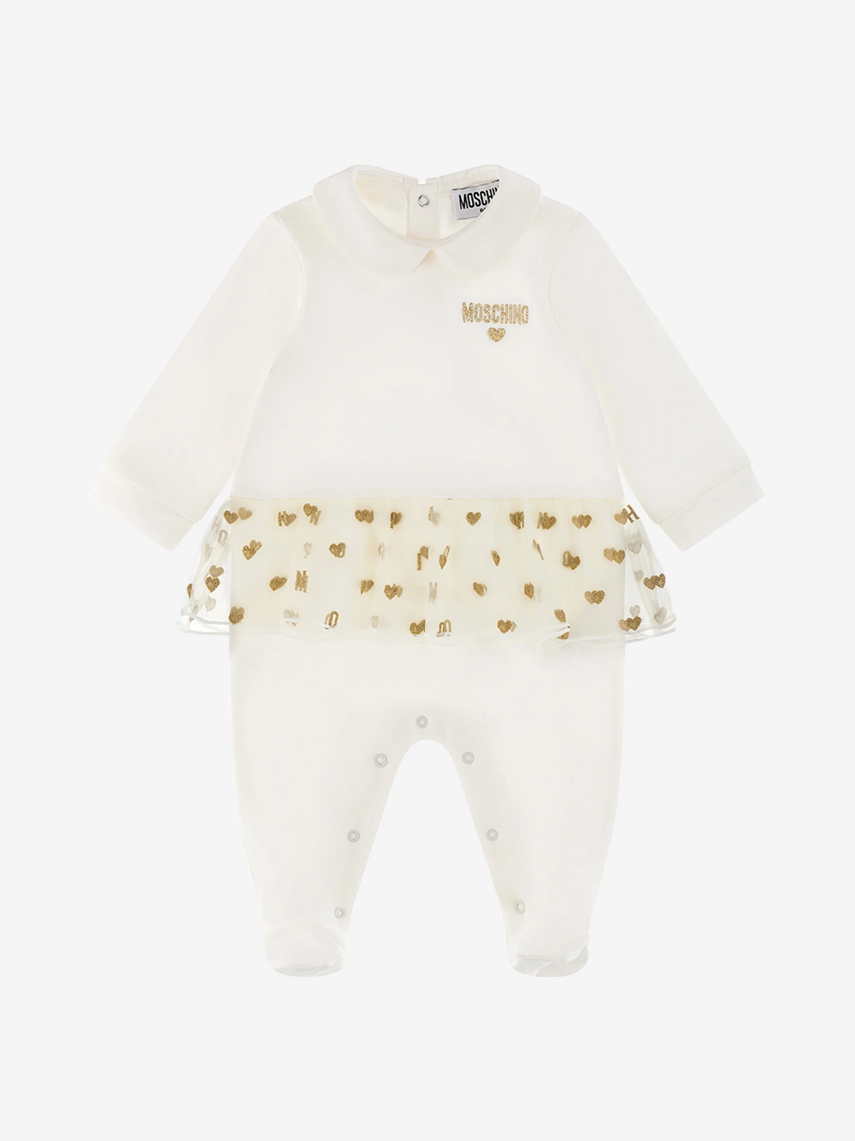 Ensemble Cadeau Body Cœur pour Bébé Fille en Ivoire