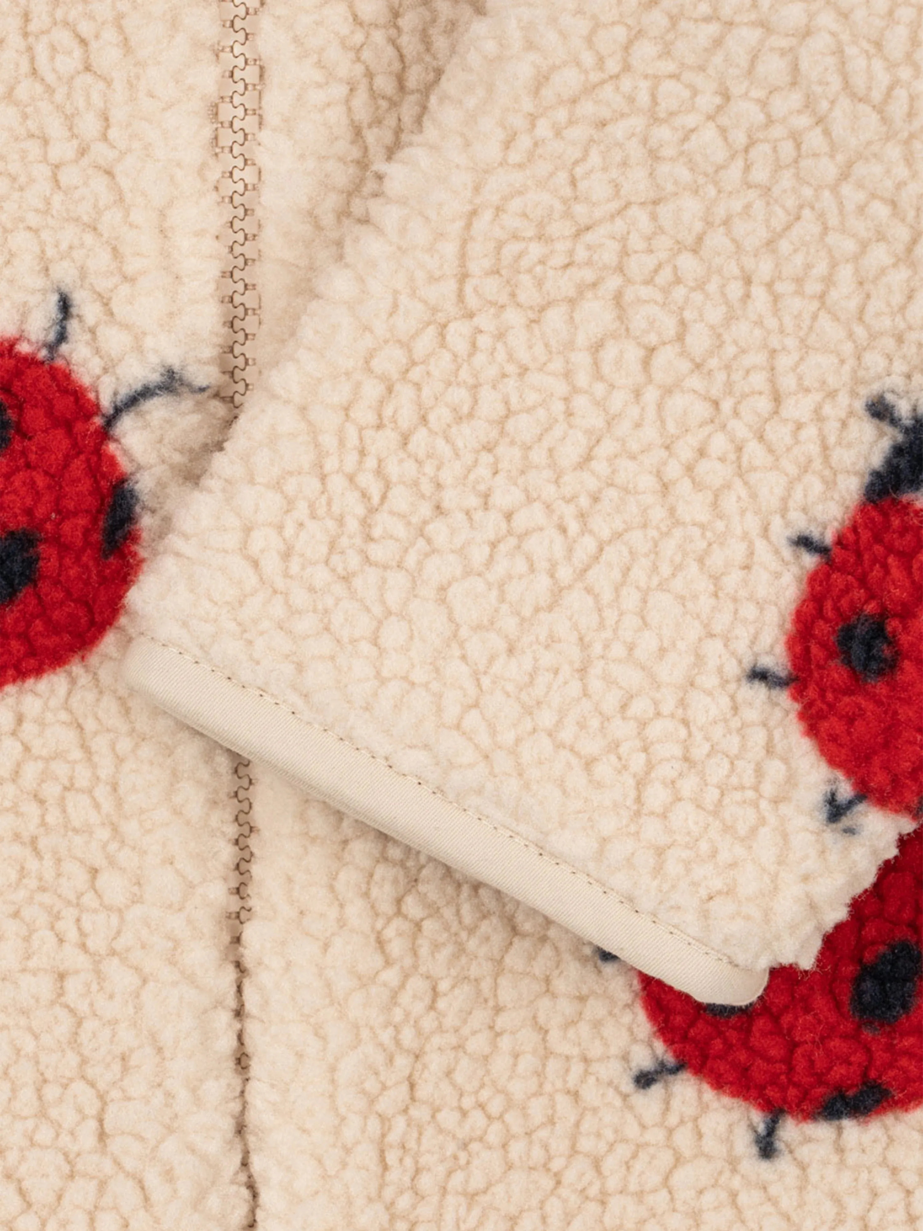 Grenouillère Coccinelle Jody pour Bébé Fille en Beige