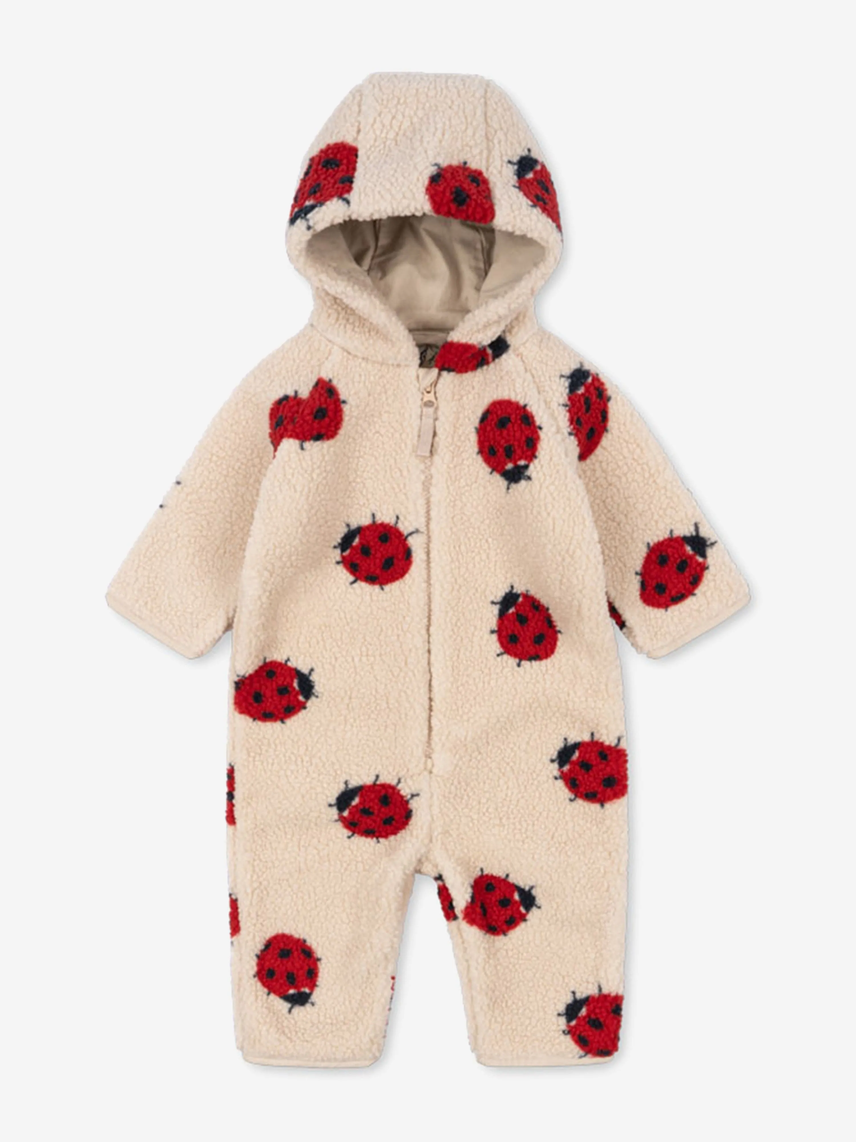 Grenouillère Coccinelle Jody pour Bébé Fille en Beige