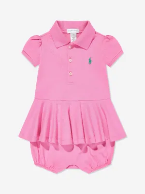 Baby Girls Peplum Romper in Pink