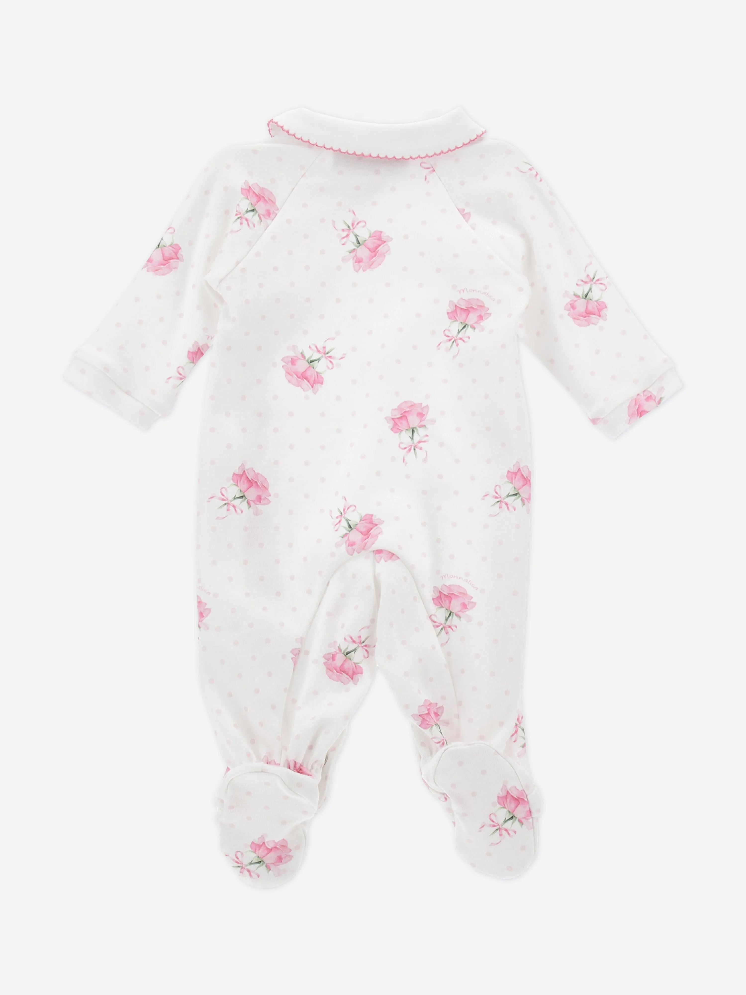 Grenouillère à imprimé rose pour bébé fille en blanc