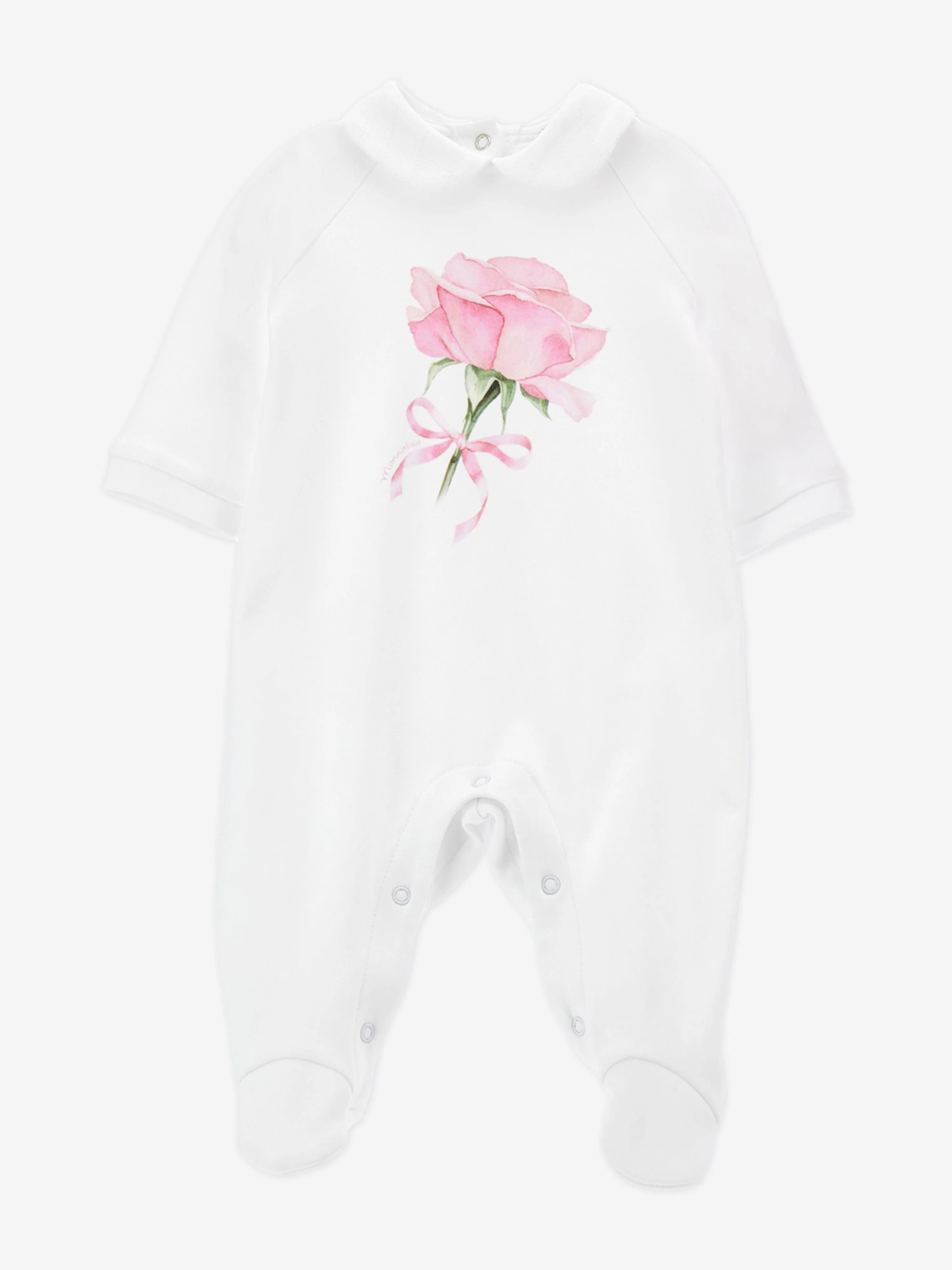 Ensemble de grenouillère à imprimé rose pour bébé fille en blanc