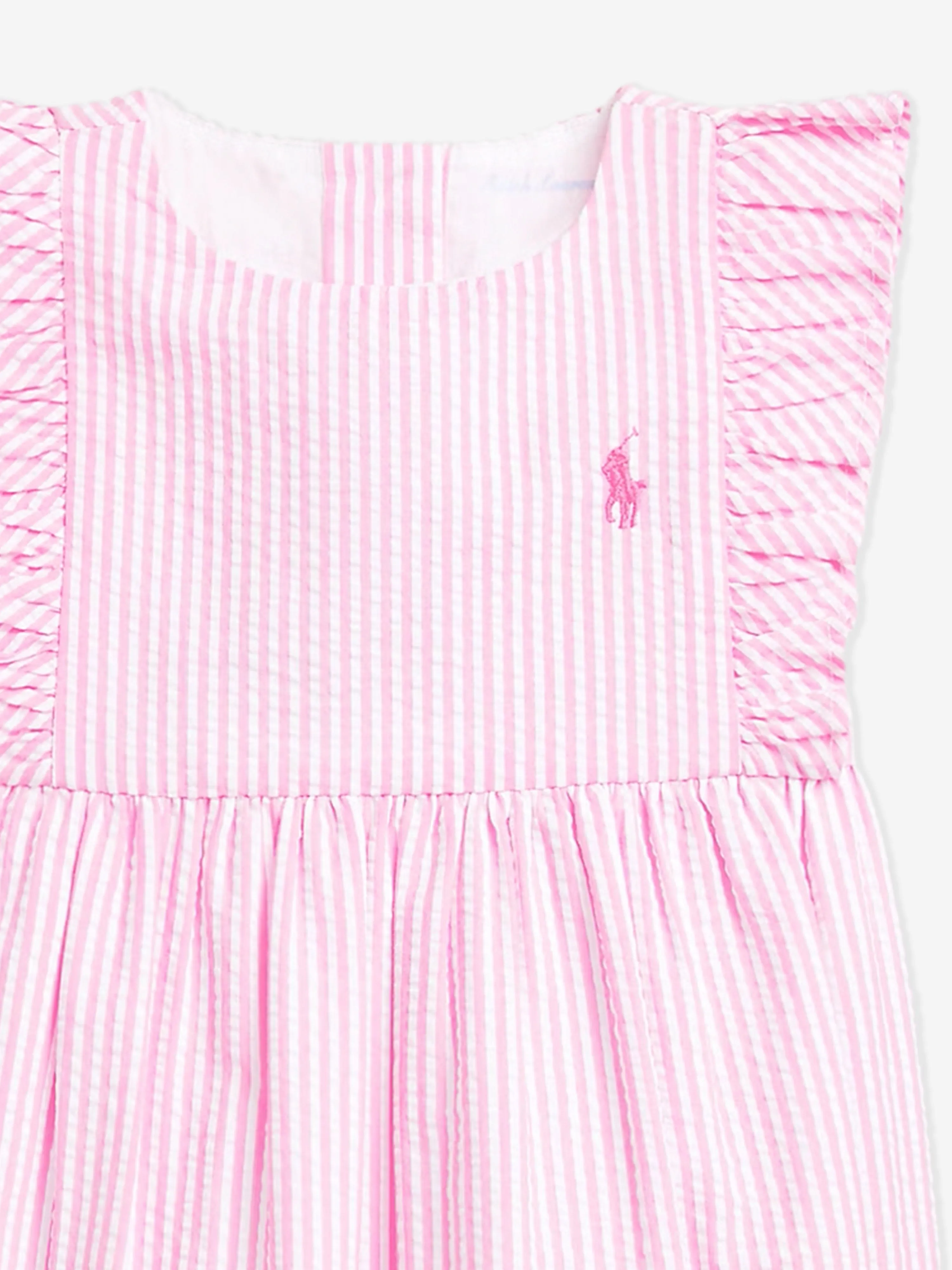 Barboteuse à rayures pour bébé fille en rose