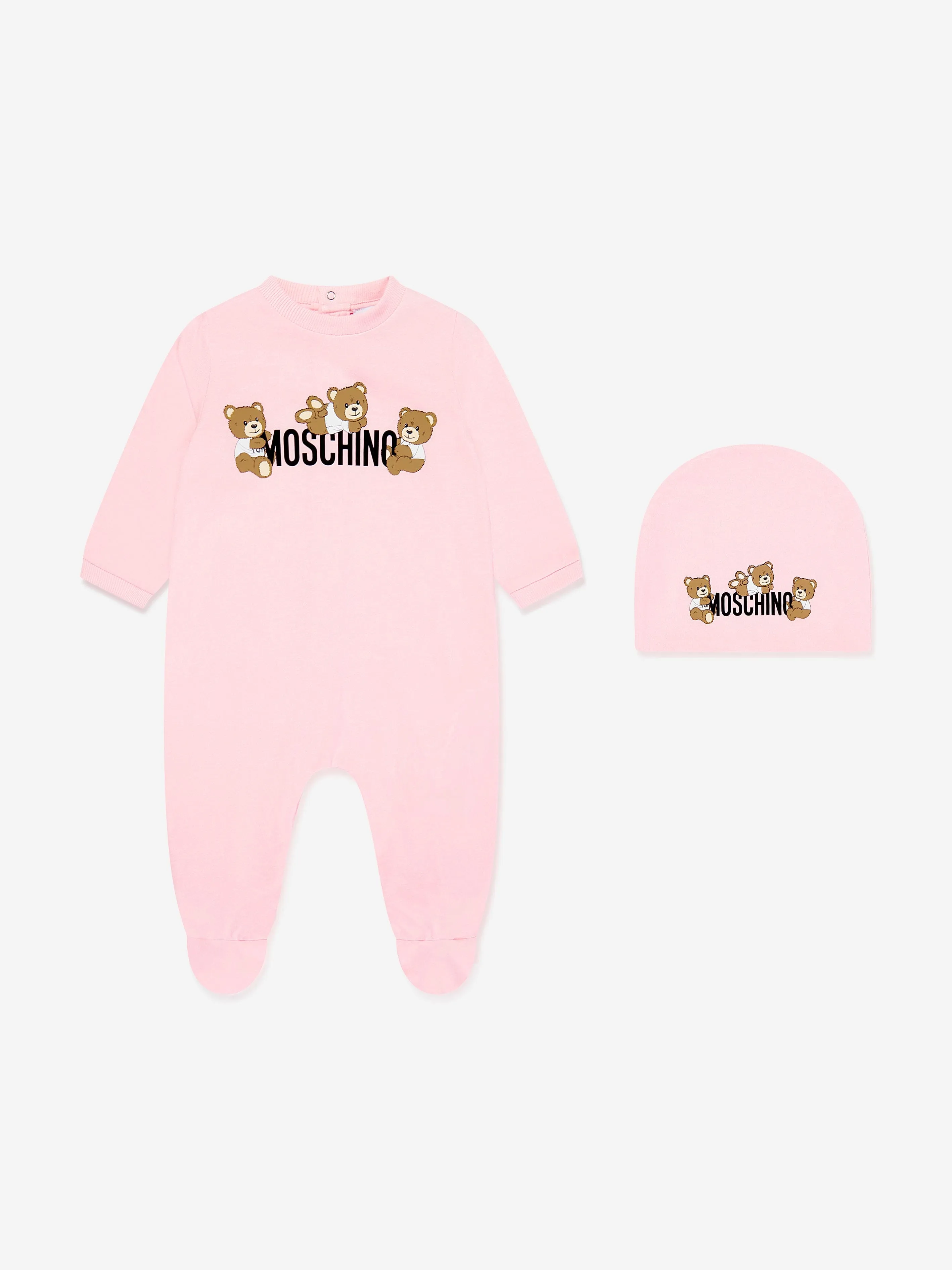Ensemble Grenouillère avec Logo Ours en Peluche pour Fille en Rose