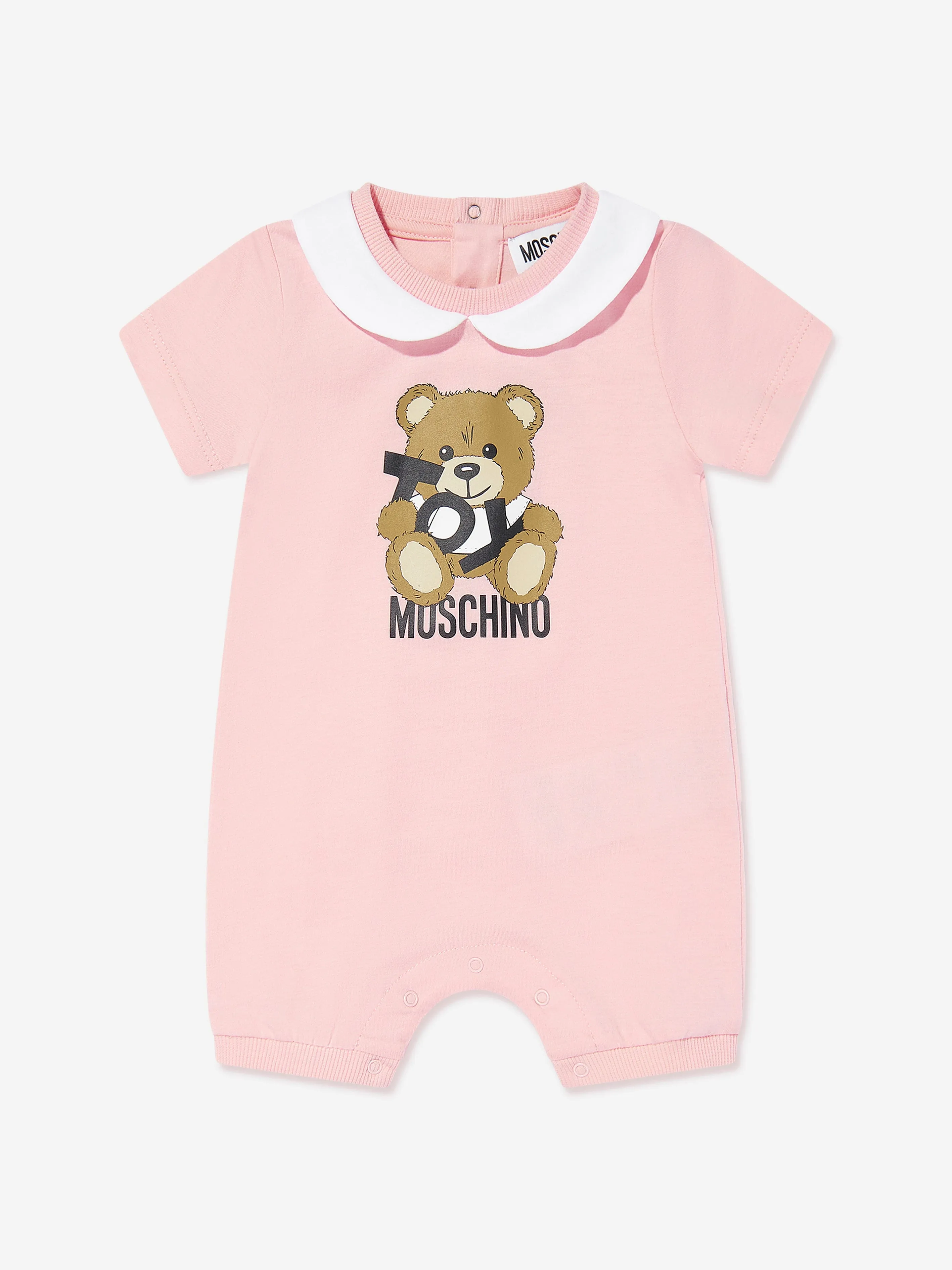 Barboteuse avec Logo Ours en Peluche pour Fille en Rose