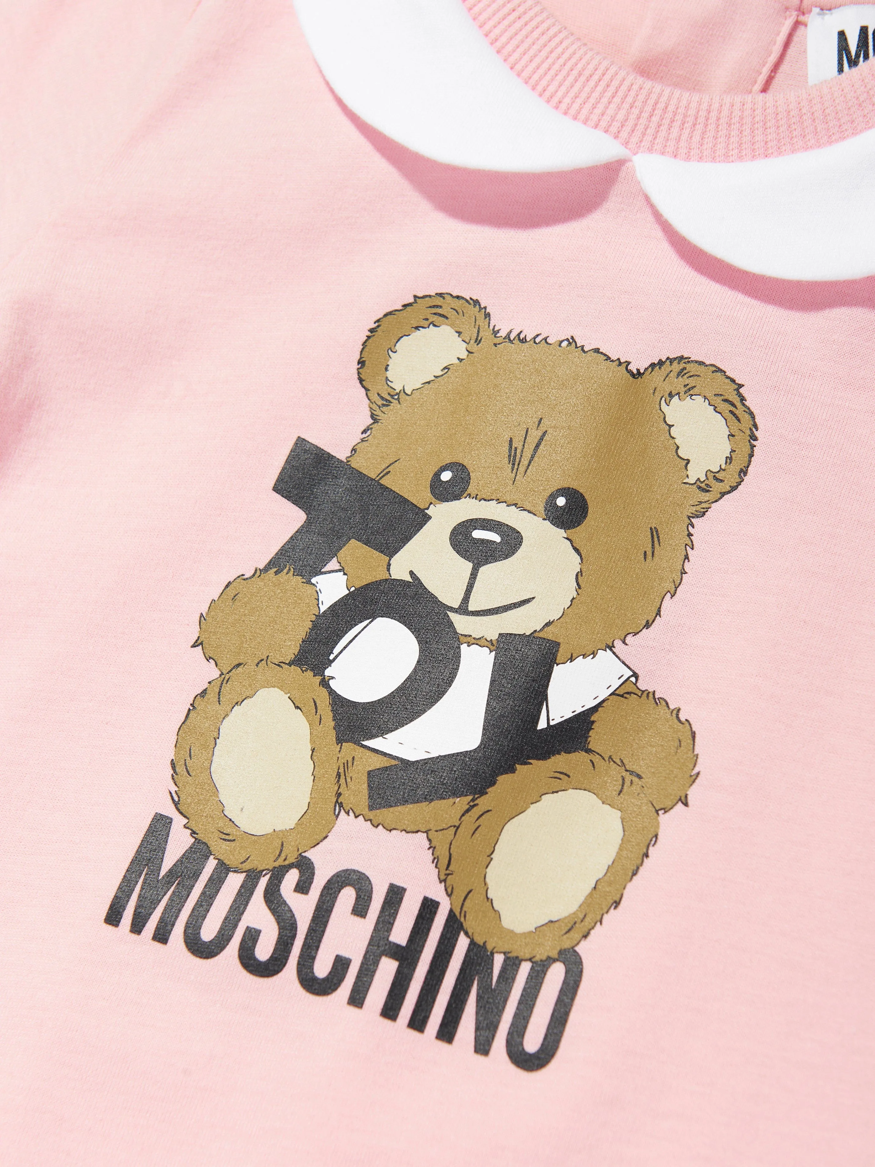 Barboteuse avec Logo Ours en Peluche pour Fille en Rose