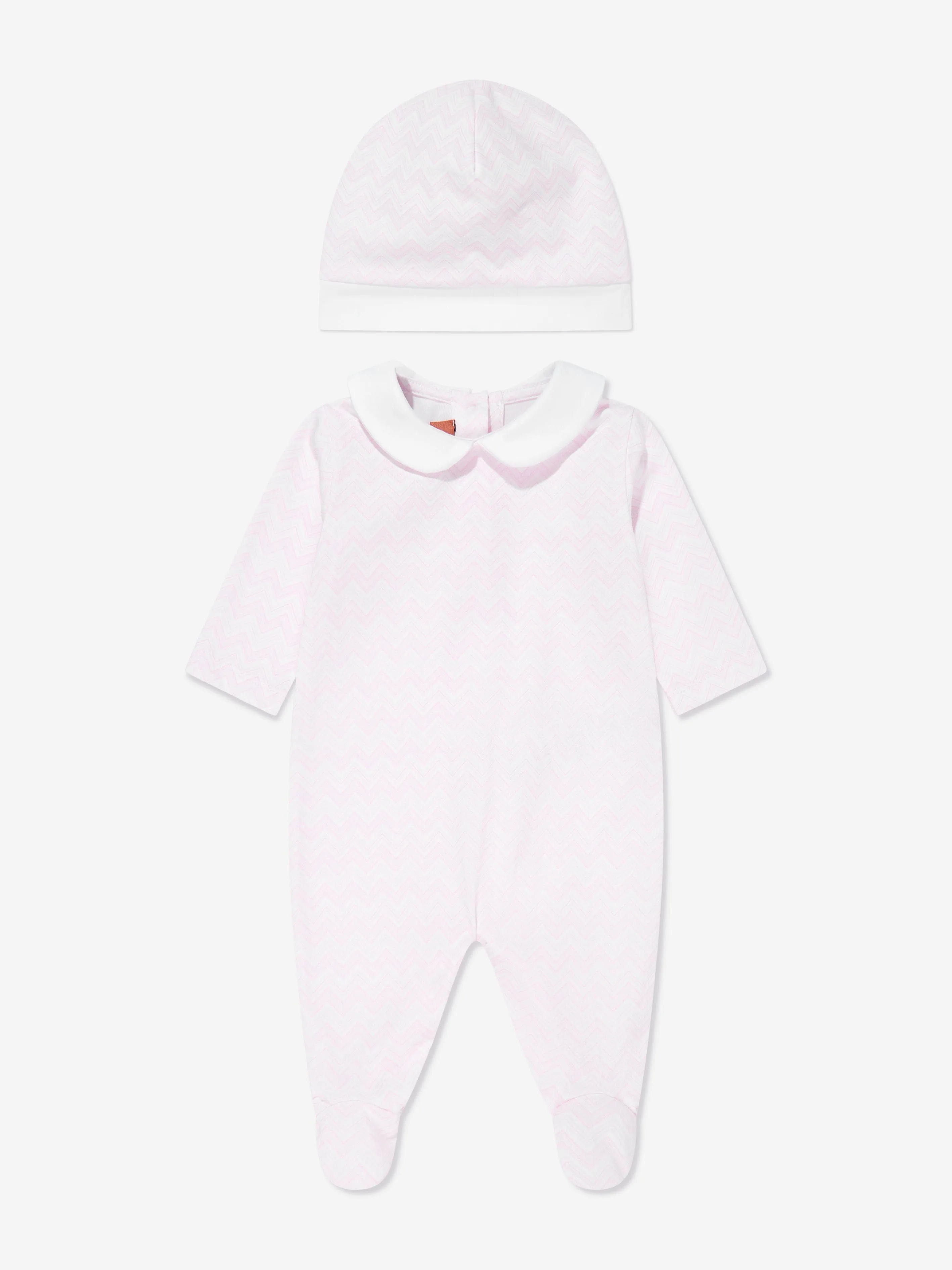 Ensemble de grenouillère à motifs zigzag pour bébé fille en rose