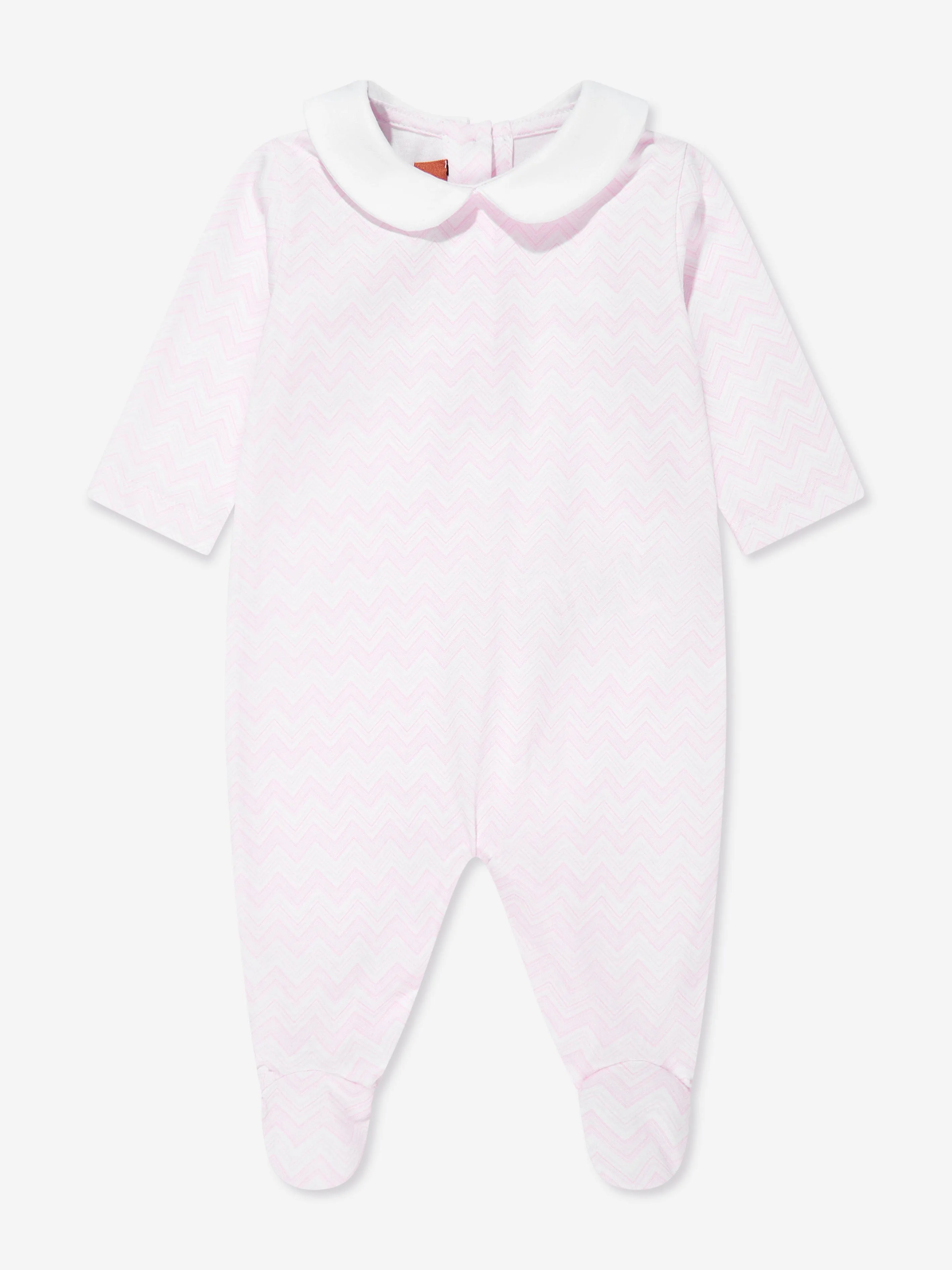 Ensemble de grenouillère à motifs zigzag pour bébé fille en rose