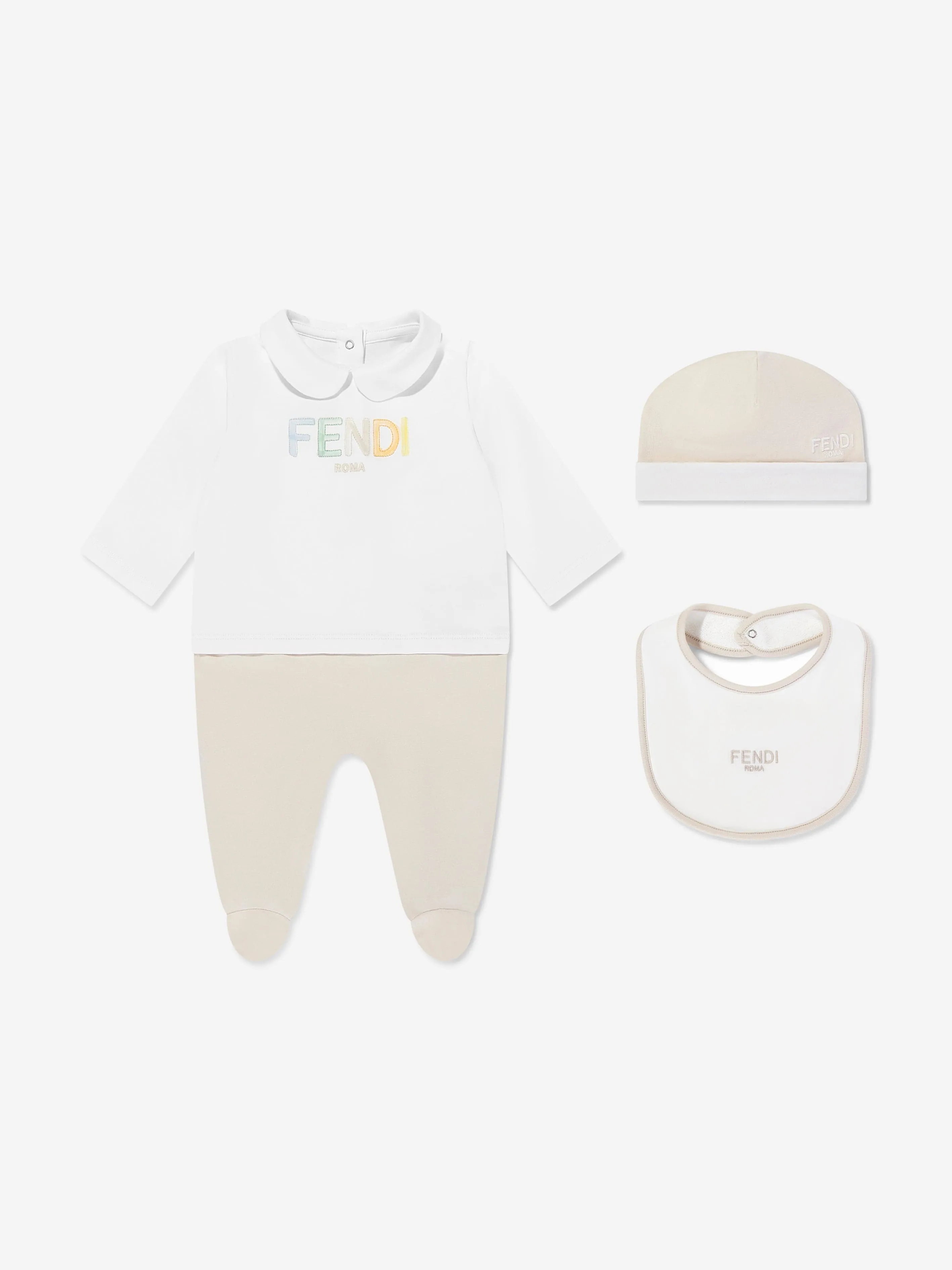 Ensemble Babygrow avec logo bébé en beige
