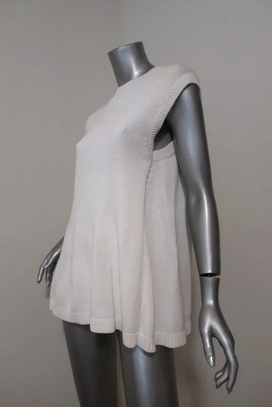 Balenciaga Haut en Coton Tricoté Blanc Taille 36 Pull sans Manches