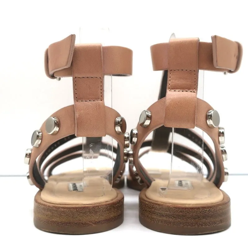 Sandales Gladiateur à Clous Balenciaga en Cuir Nu Taille 36 à Bride Cheville Plates