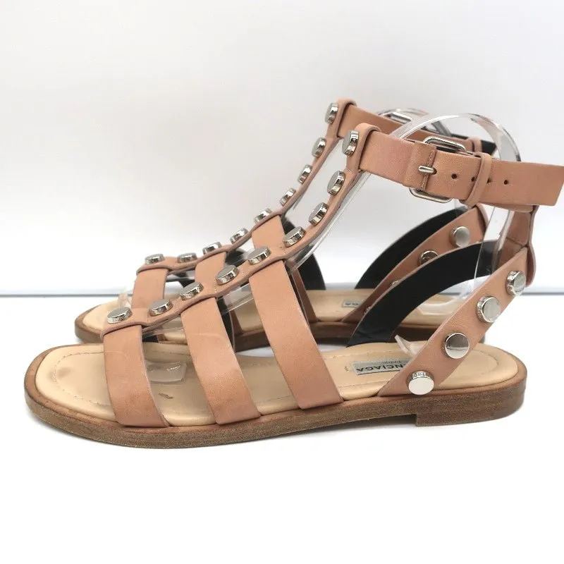 Sandales Gladiateur à Clous Balenciaga en Cuir Nu Taille 36 à Bride Cheville Plates