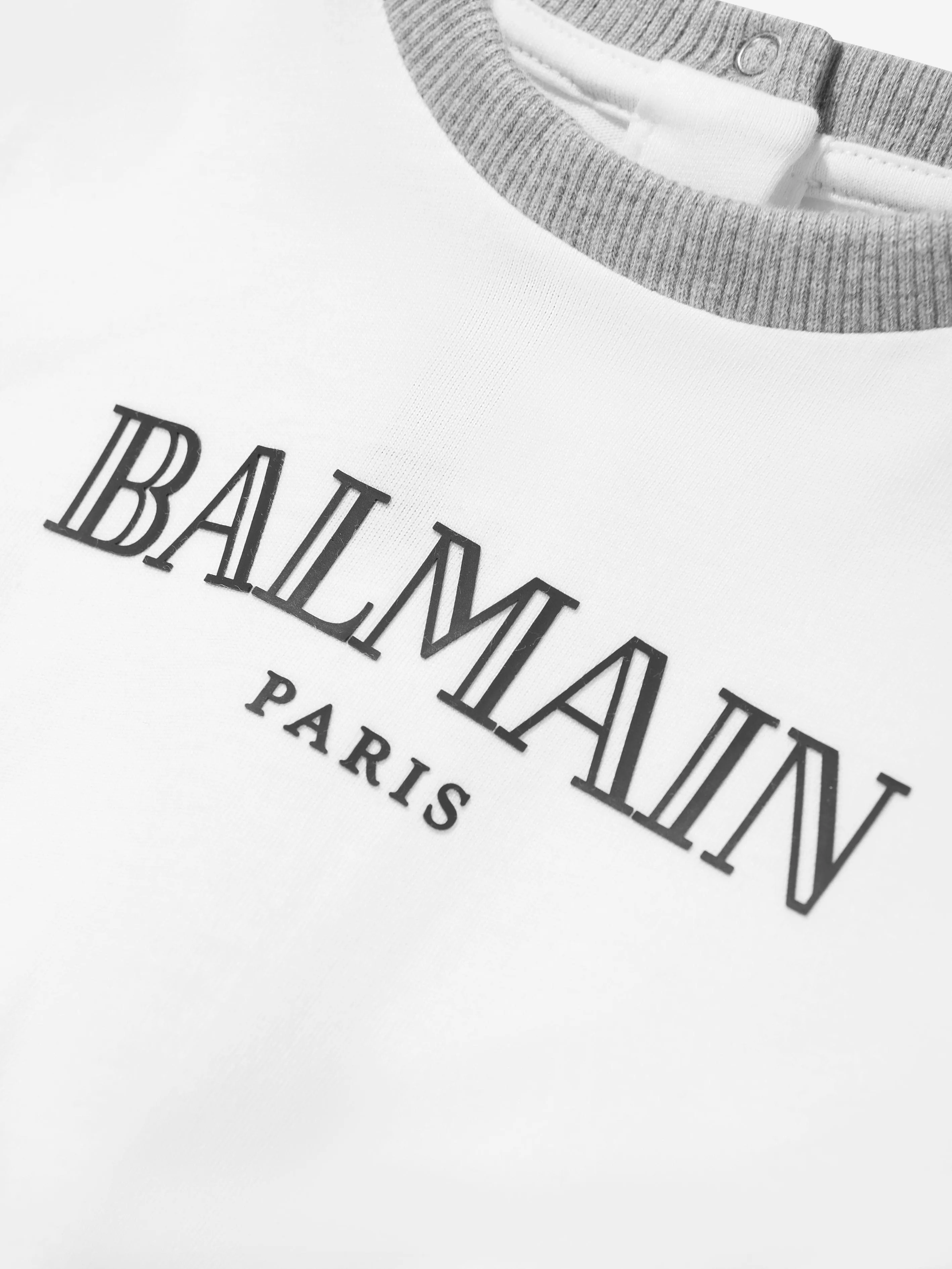 Bébé Garçon Balmain Combinaison à Logo Blanc
