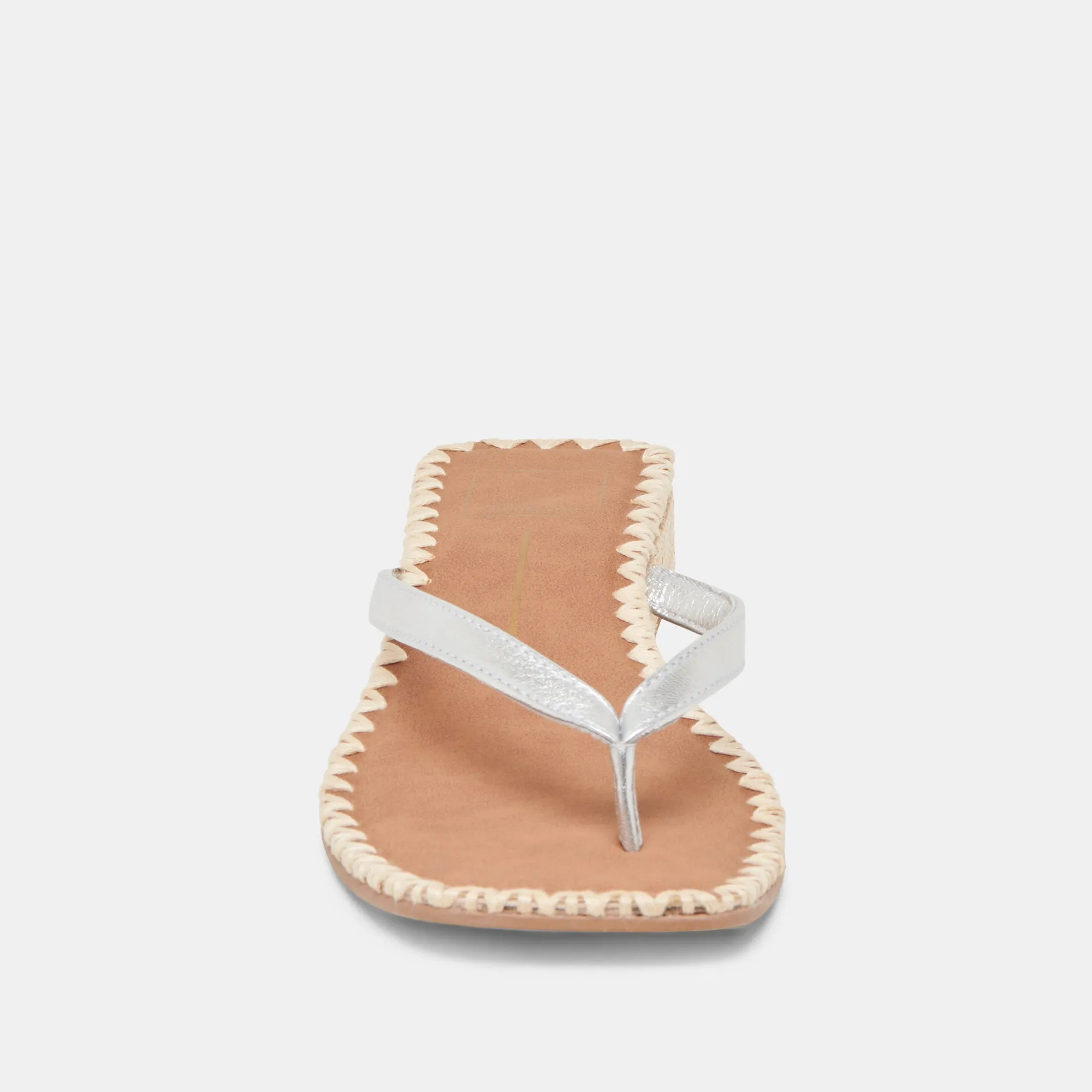 SANDALES BARTY EN CUIR MÉTALLISÉ ARGENT