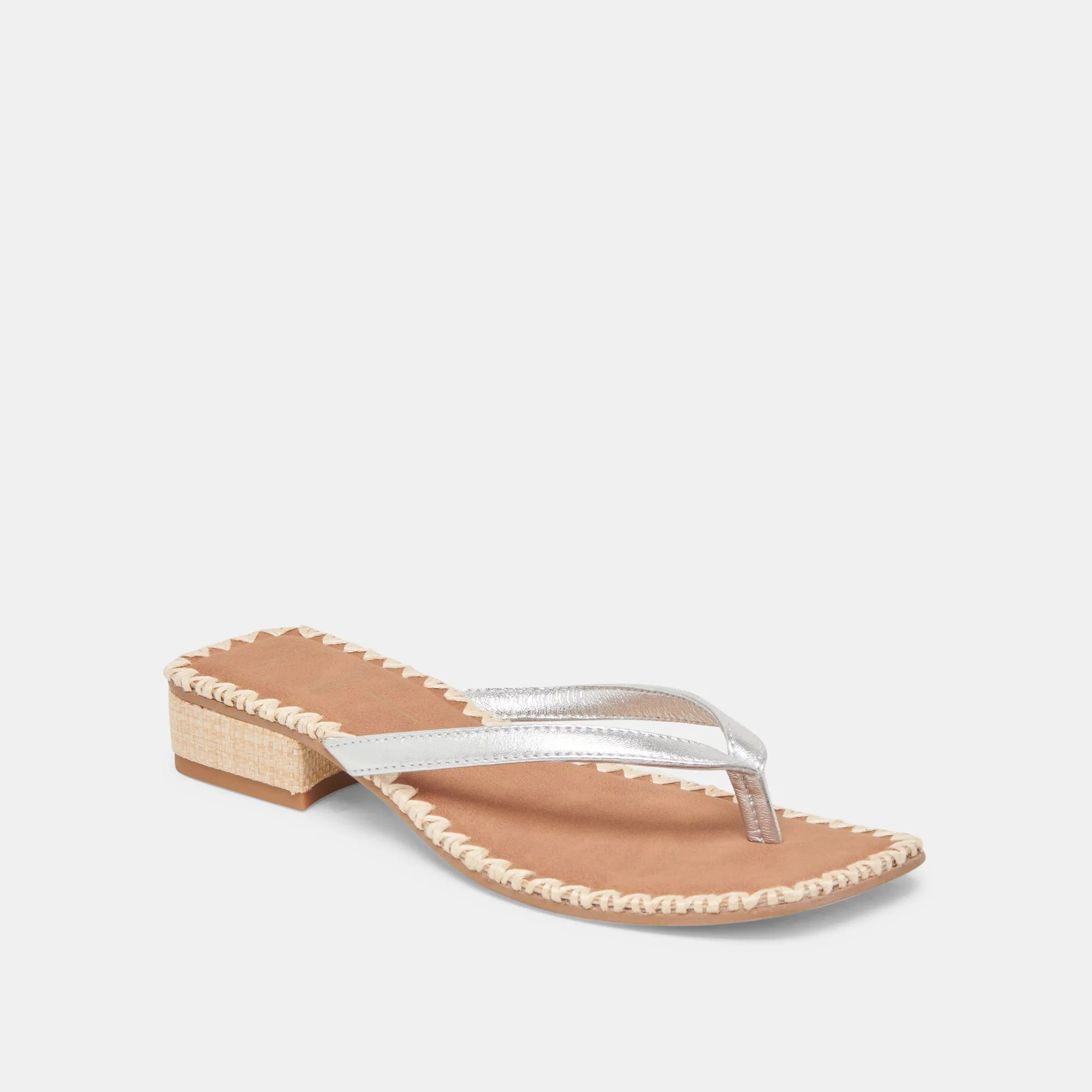 SANDALES BARTY EN CUIR MÉTALLISÉ ARGENT